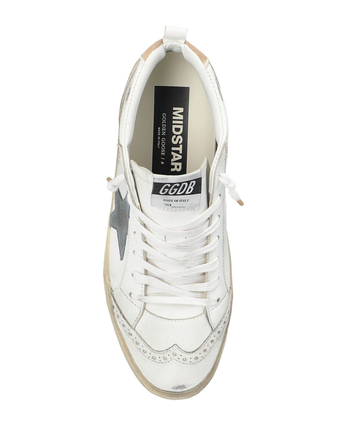 Golden Goose Mid Star Lace-up Sneakers - WHITE/LIGHT BLUE/PINK/PLATINUM (White)