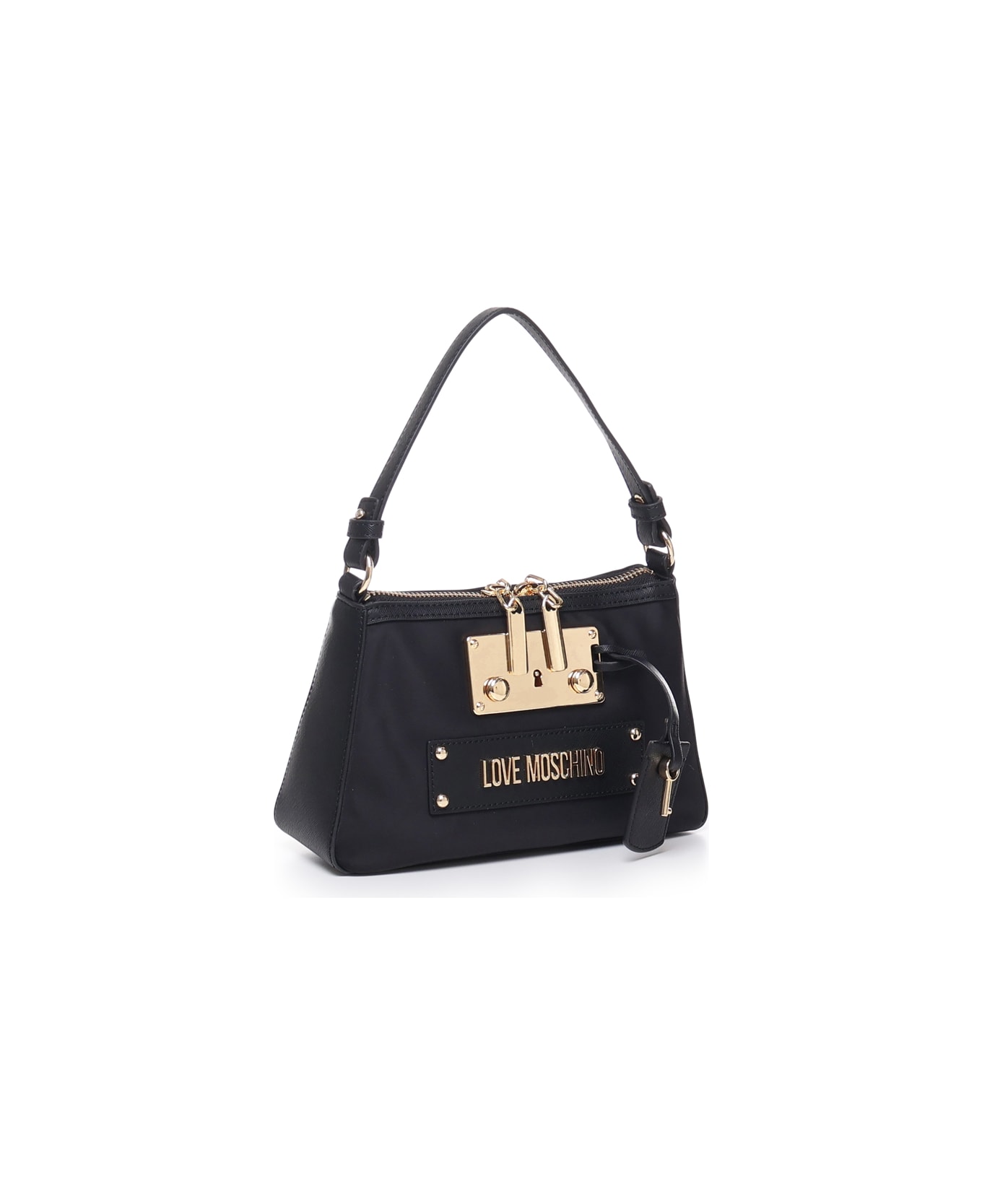 Love Moschino Bag With Handle And Shoulder Strap - Black