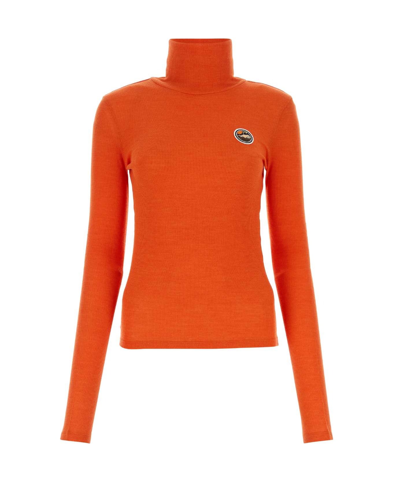 Chloé Dark Orange Wool Blend Sweater - BLOOMINGORANGE