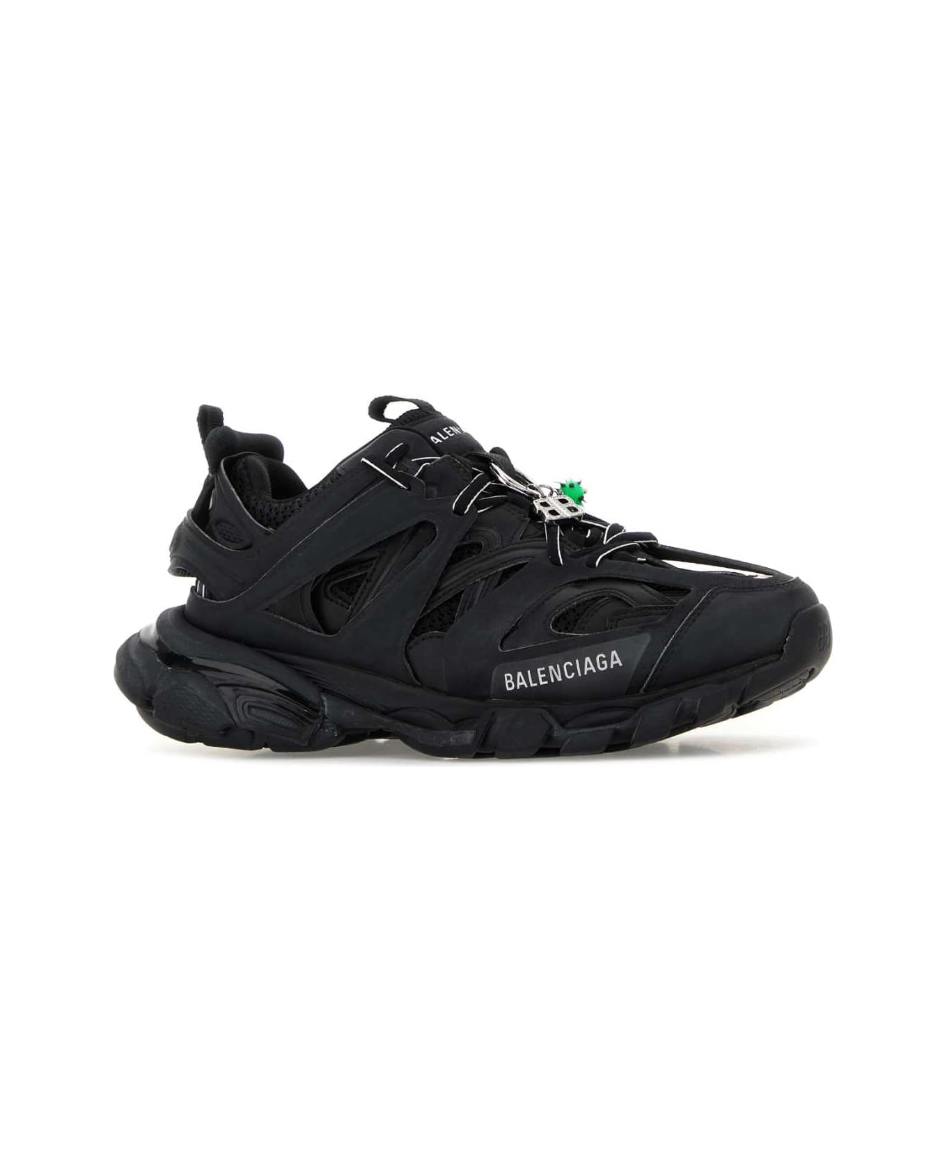 Balenciaga Black Mesh And Rubber Track Sneakers - BLACK