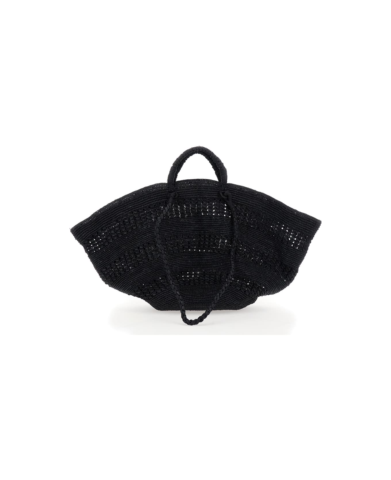 Ibeliv 
sol
 Black Handbag With Two Top Handles In Rafia Woman - Black