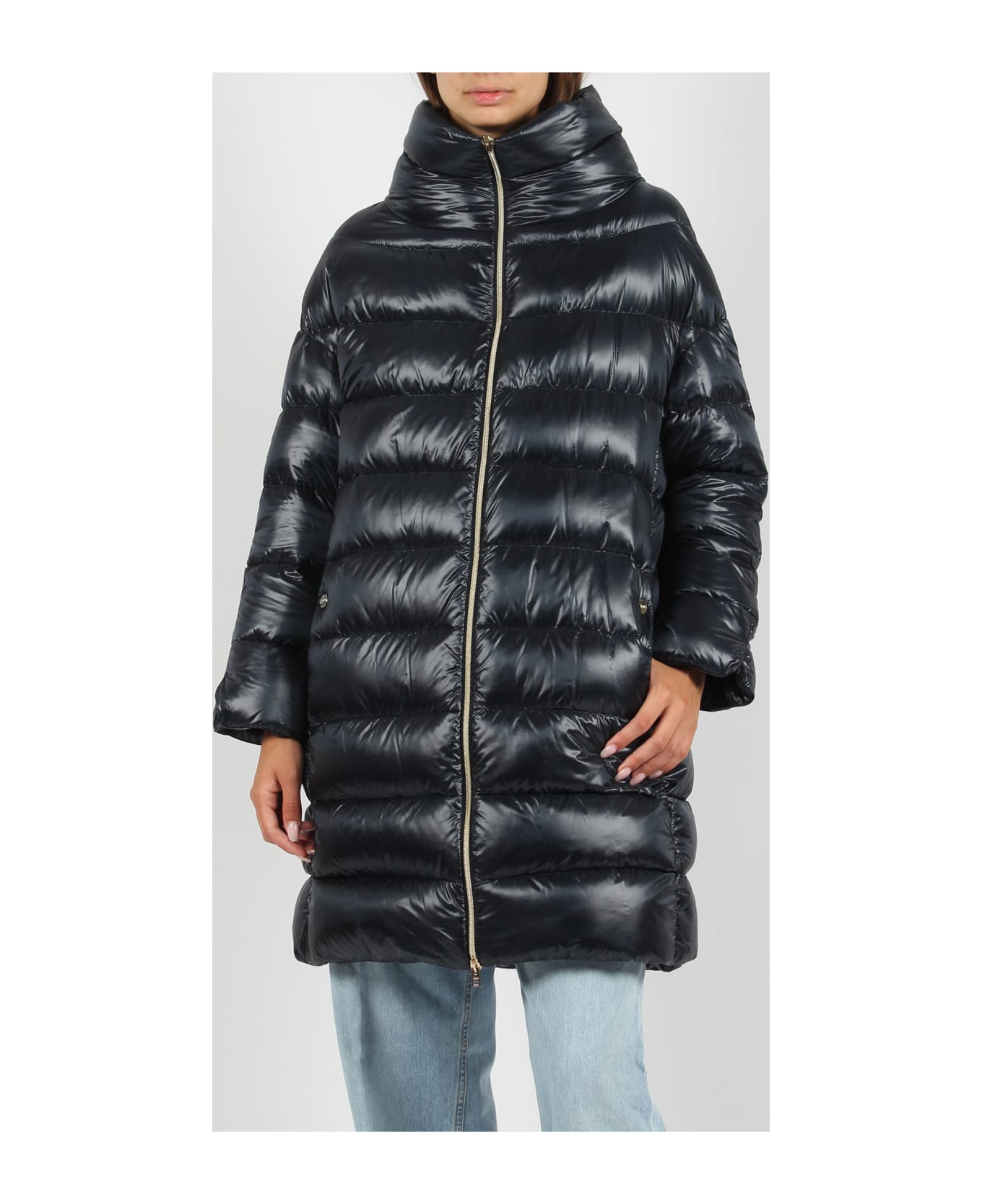 Herno Matilde Nylon Ultralight Mid Down Jacket - NAVY