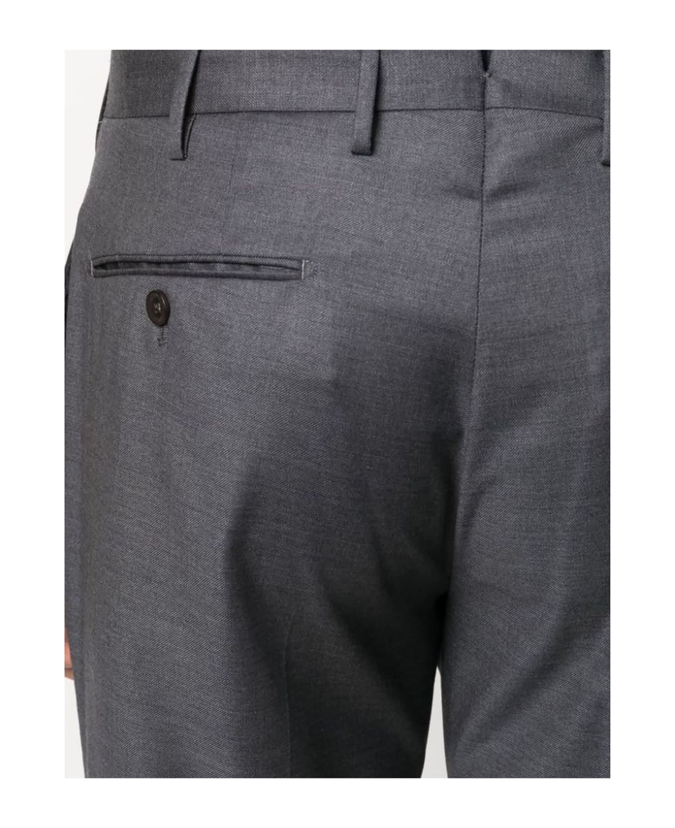 Incotex Grey Virgin Wool Trousers