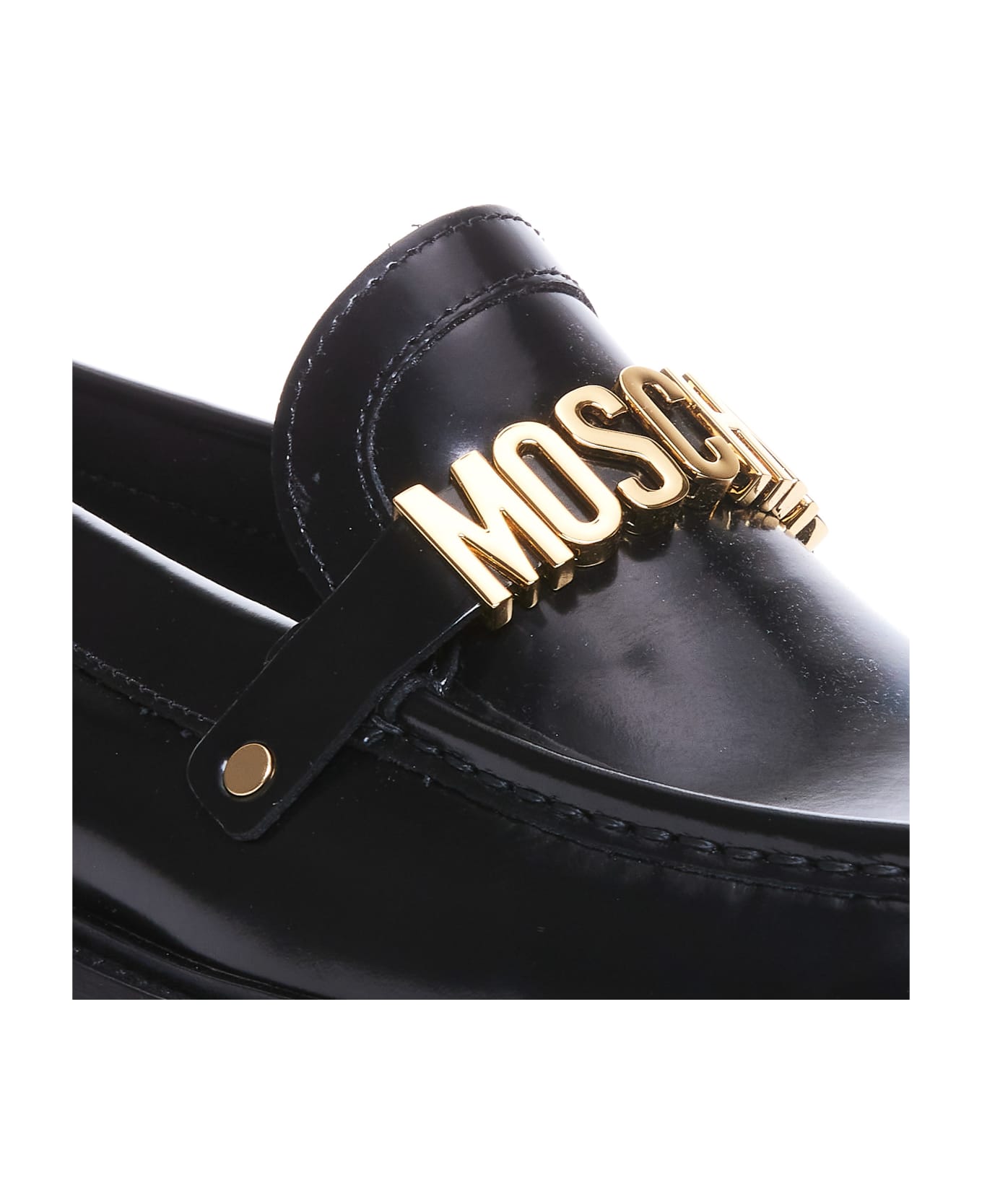 Moschino Logo Loafers - Black