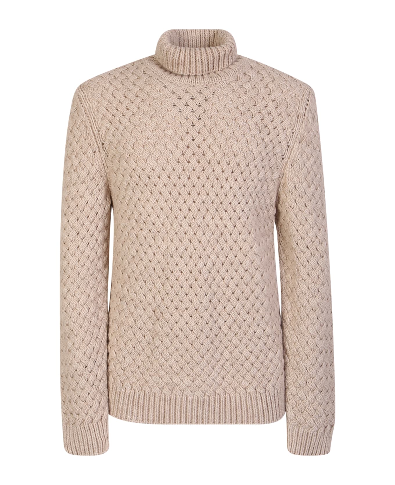 Lardini Woven Knit Pullover Ivory - White ニットウェア