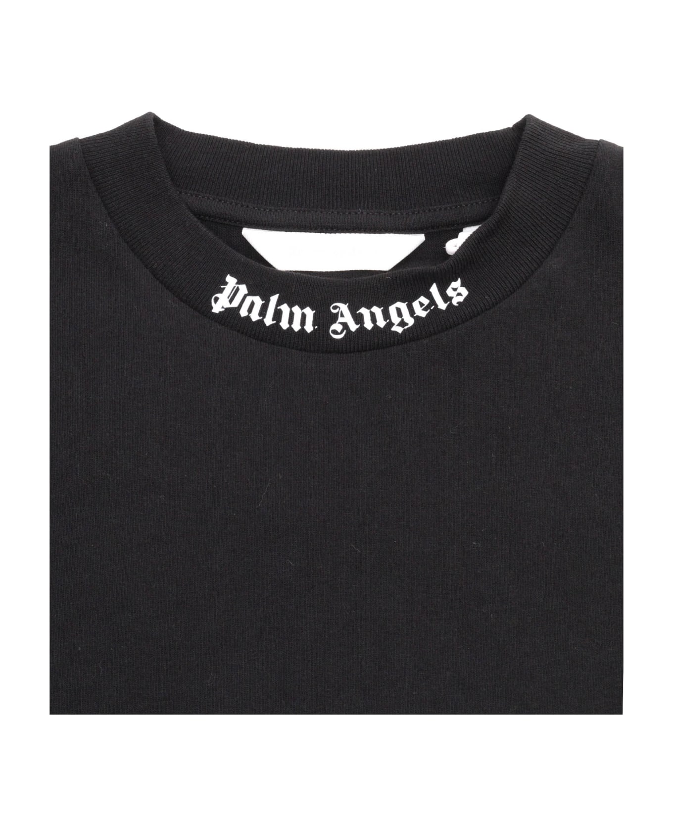Palm Angels Black Cropped T-shirt - BLACK