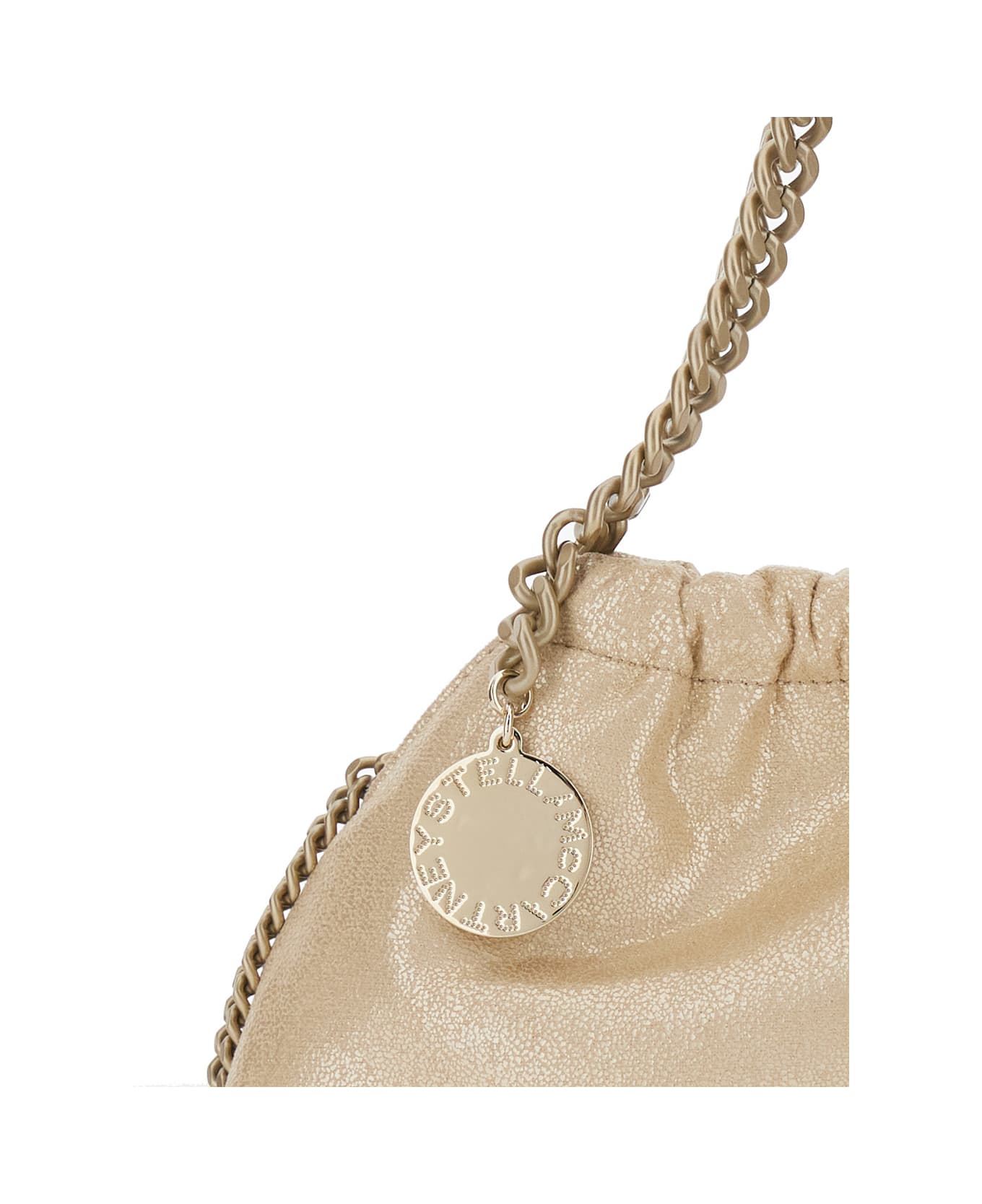 Stella McCartney Falabella Mini Drawstring Bag Eco Shiny Dotted Chamois W/tonal Chain - Airlite - Metallic