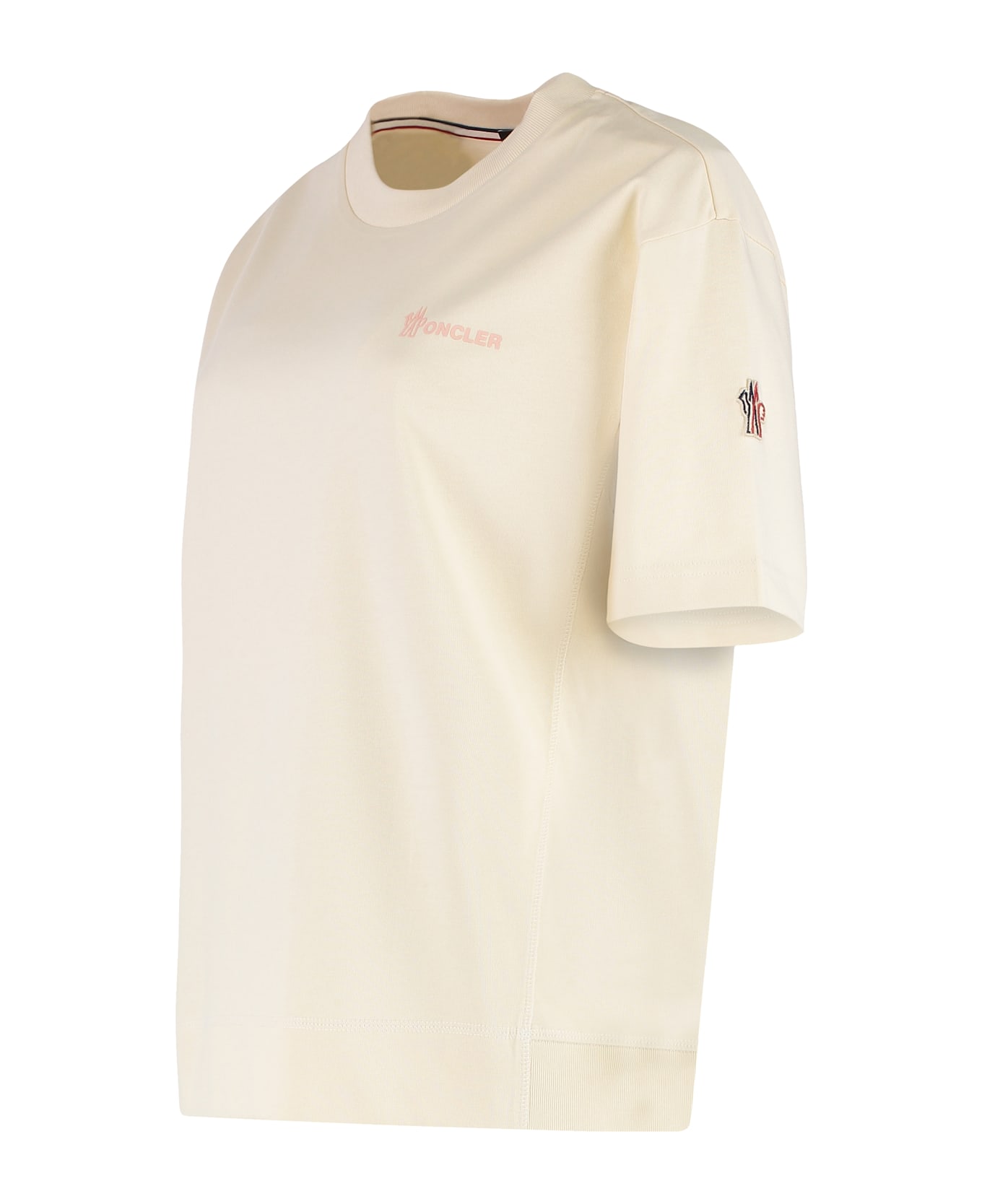 Moncler Grenoble Cotton Crew-neck T-shirt - panna