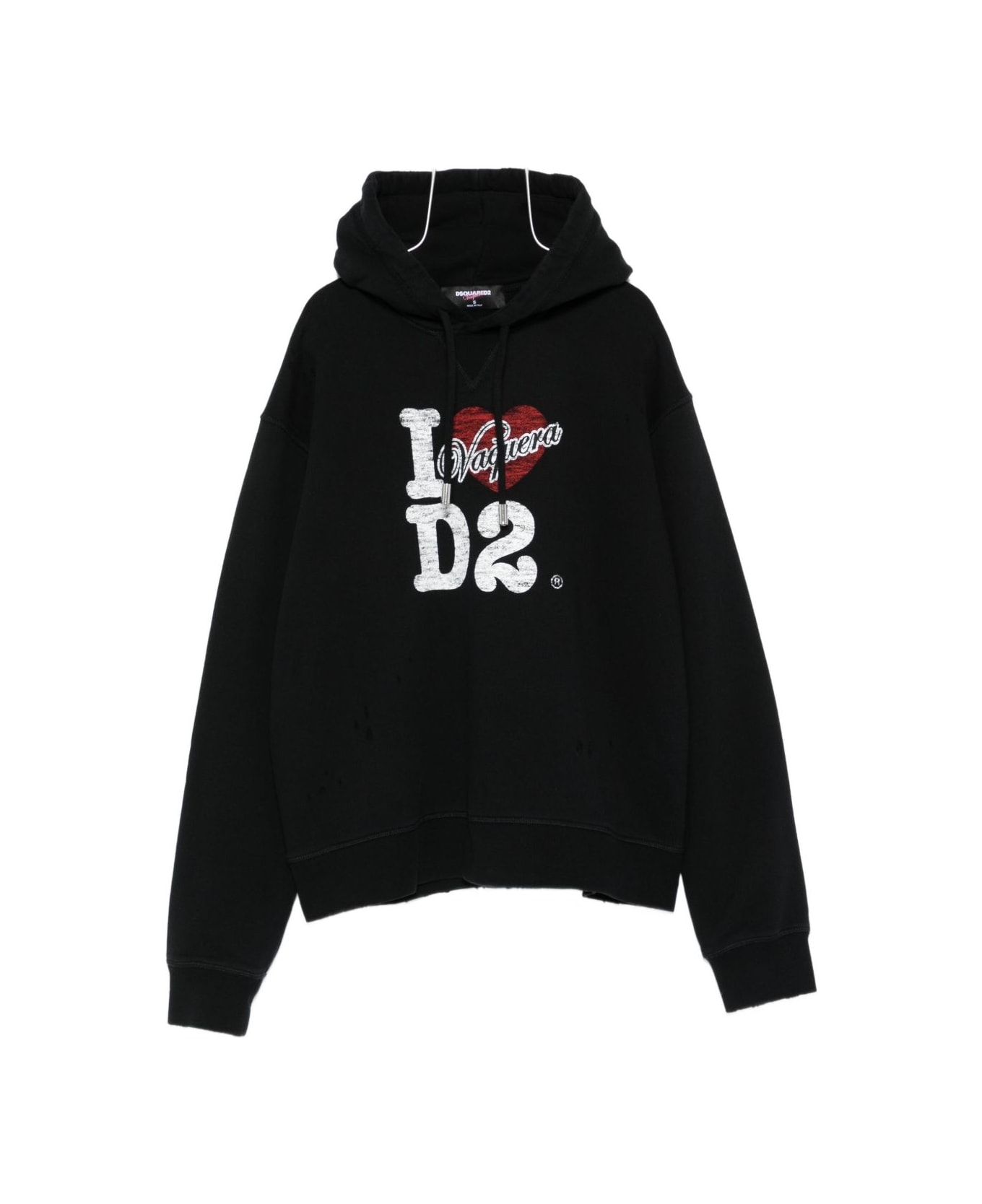 Dsquared2 Logo Cotton Hoodie - Black