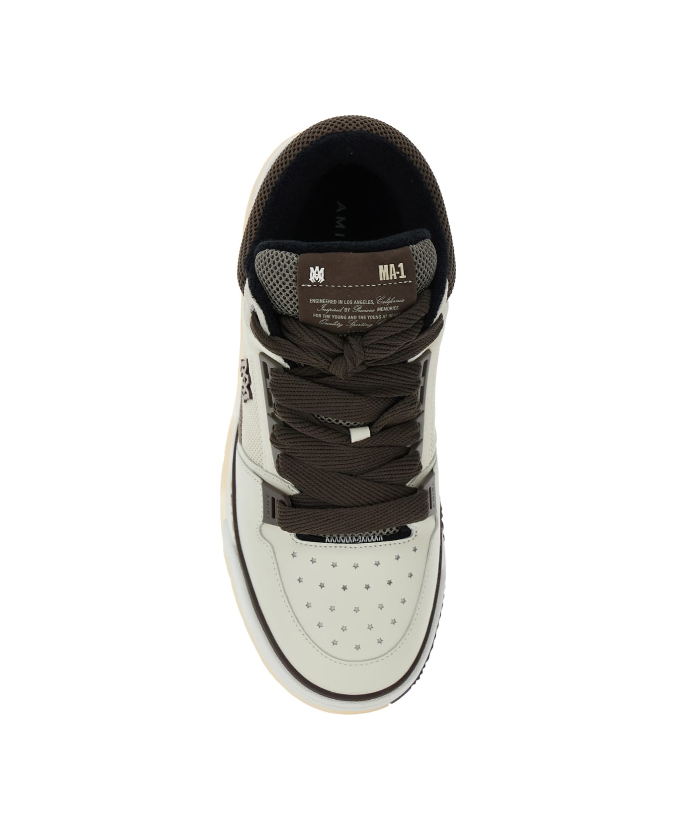 AMIRI Brown Low Top Sneakers With Logo Detail On The Side And Mesh Panels In Suede Man - Beige