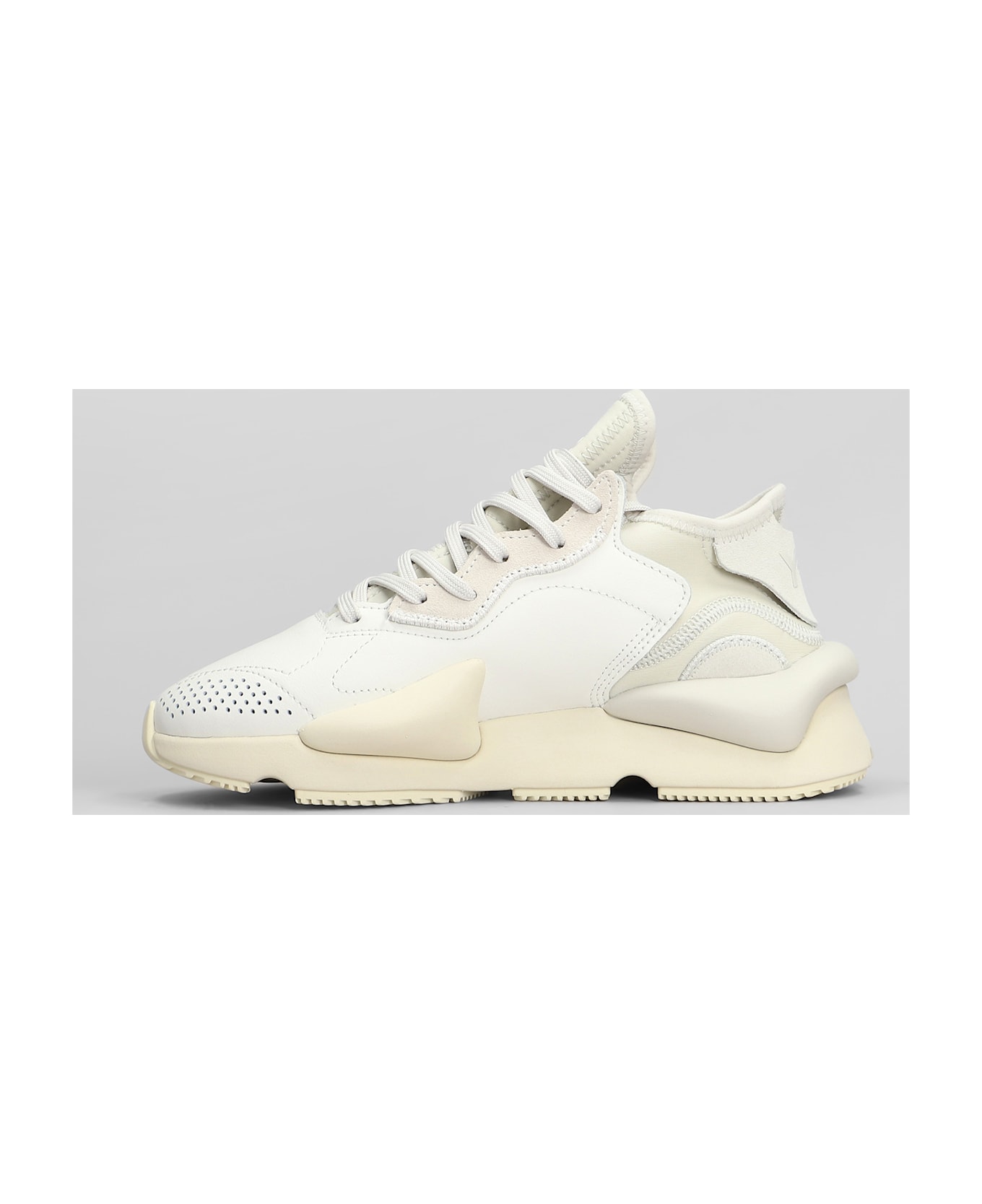 Y-3 Kaiwa Sneakers In White Leather - white