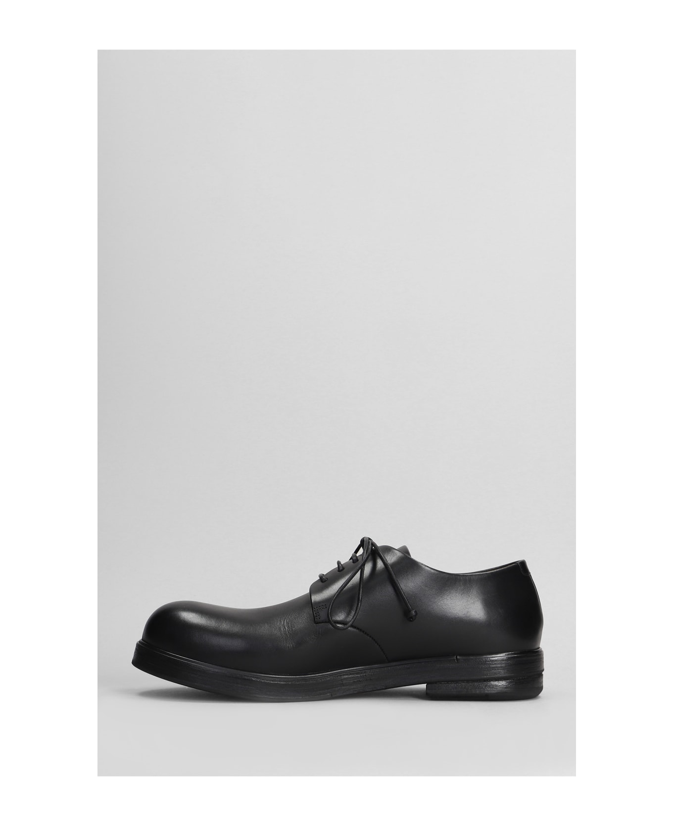 Marsell Zucca Lace Up Shoes In Black Leather - black