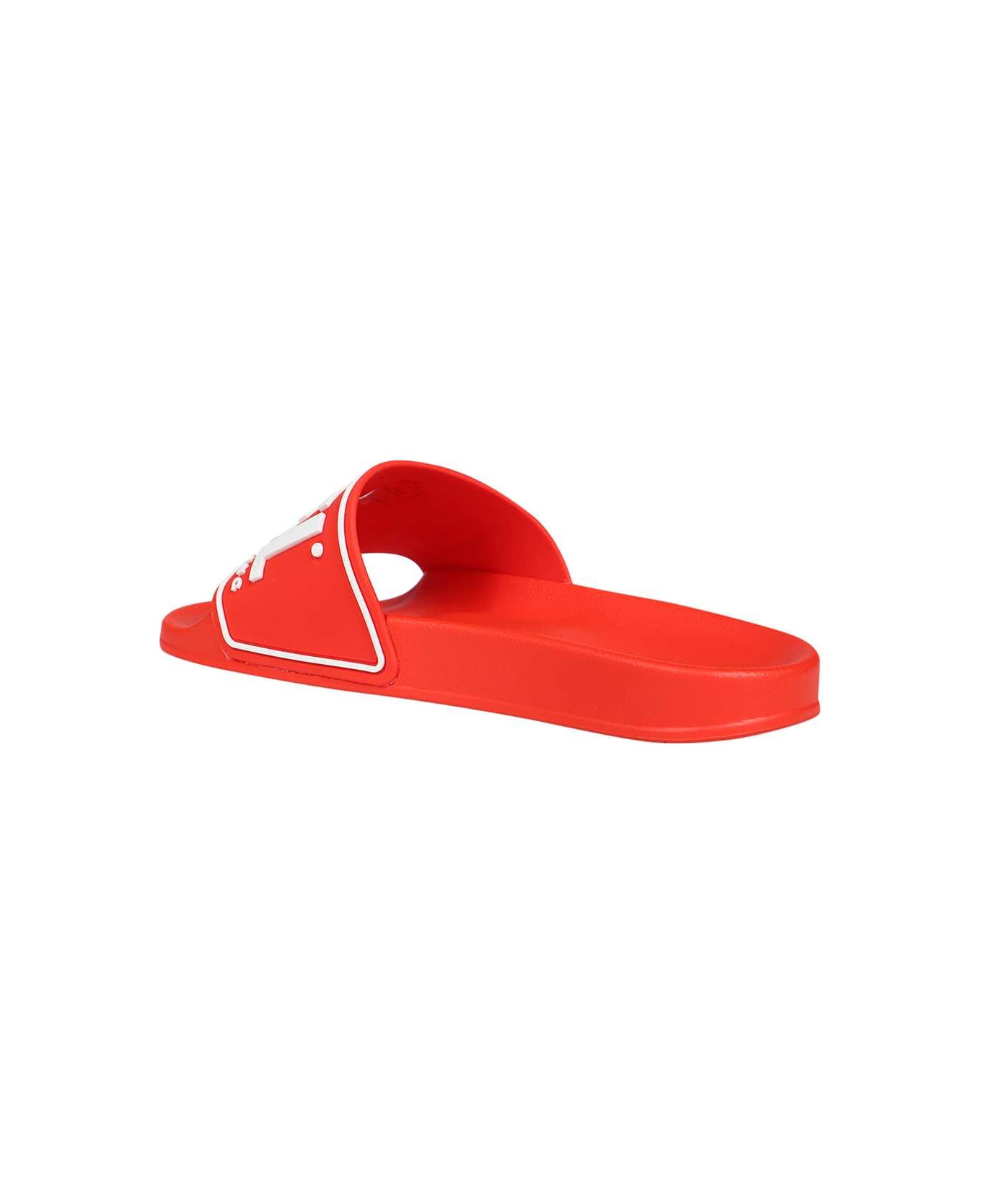 Diesel Slides With Logo - red