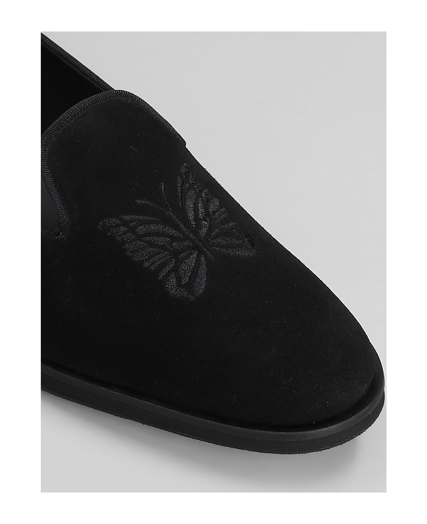 Needles Loafers In Black Suede - black