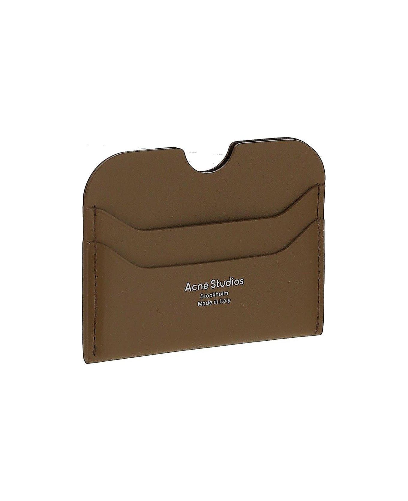 Acne Studios Logo Printed Cut-out Detailed Cardholder - CAMEL BROWN