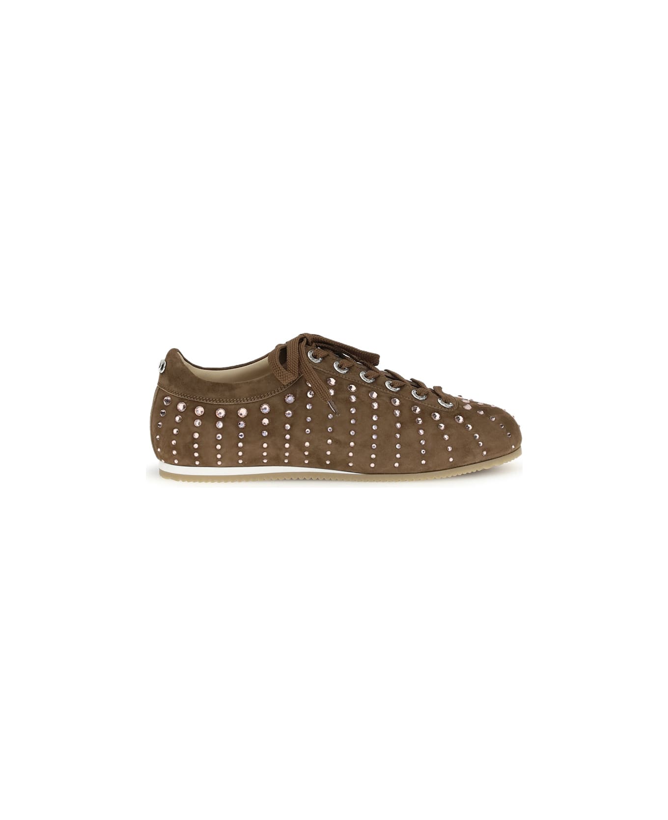 Mach 
Mach Brown Suede Crystal Ray Ballet Runner (1