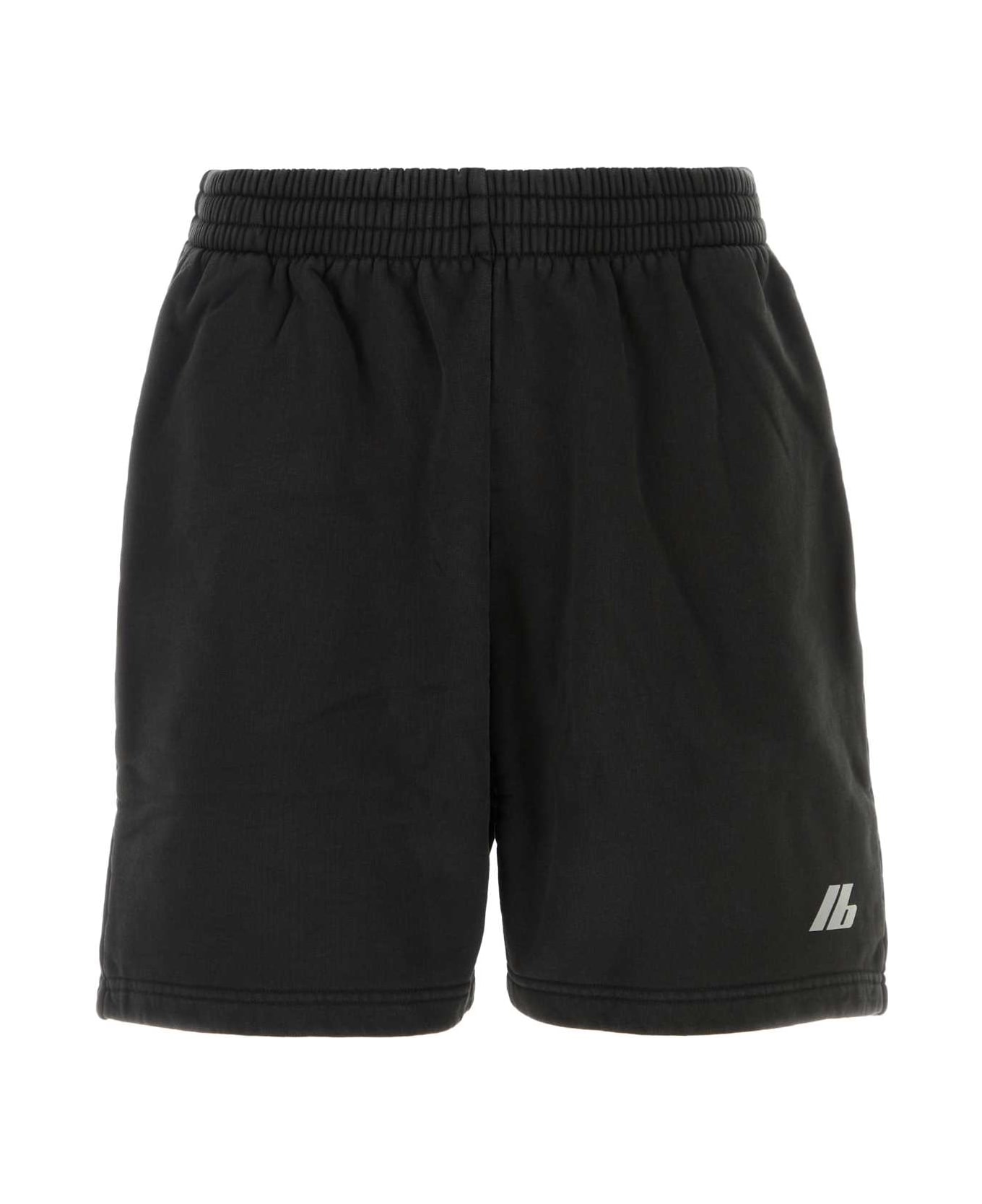 Balenciaga Charcoal Cotton Bermuda Shorts - FADEDBLACK