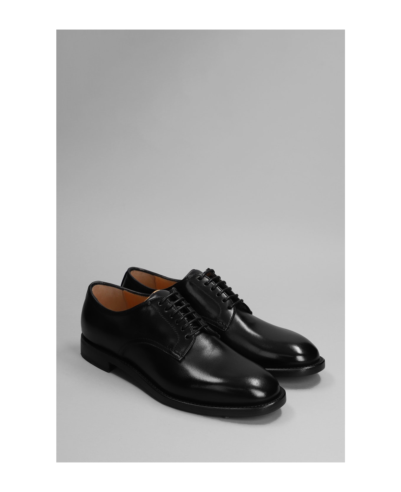 Silvano Sassetti Lace Up Shoes In Black Leather - black