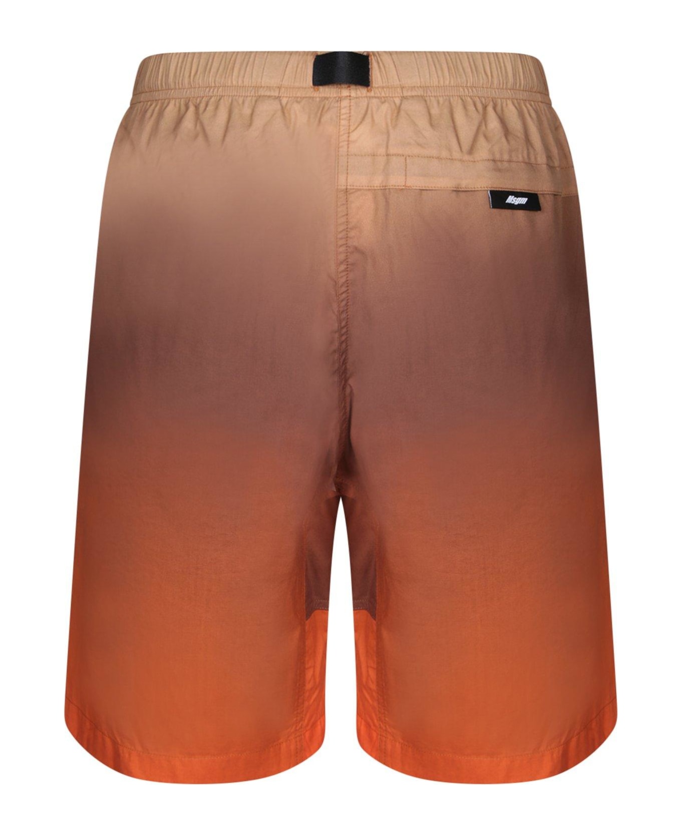 MSGM Gradient Effect Bermuda Shorts - Beige/orange