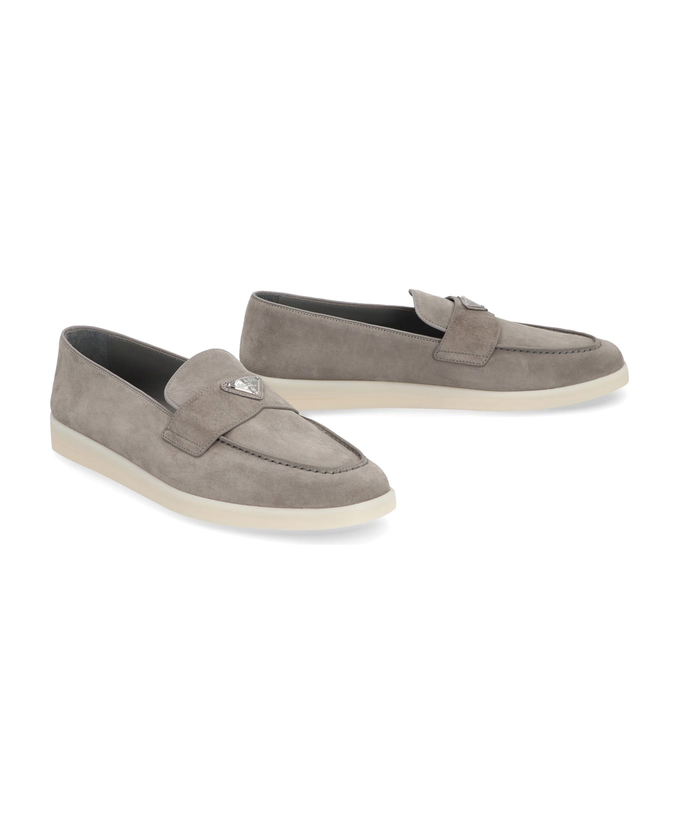 Prada Suede Loafers - Ghiaia