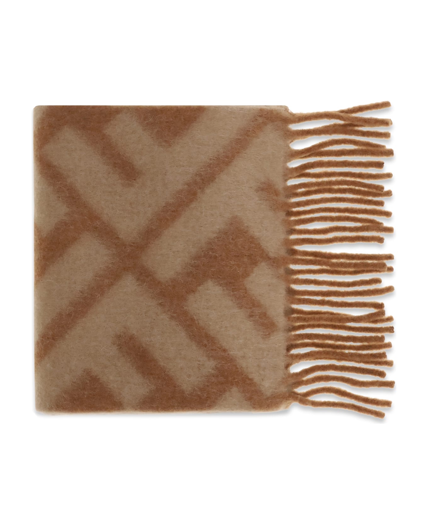 Fendi Ff Alpaca Scarf - Camel