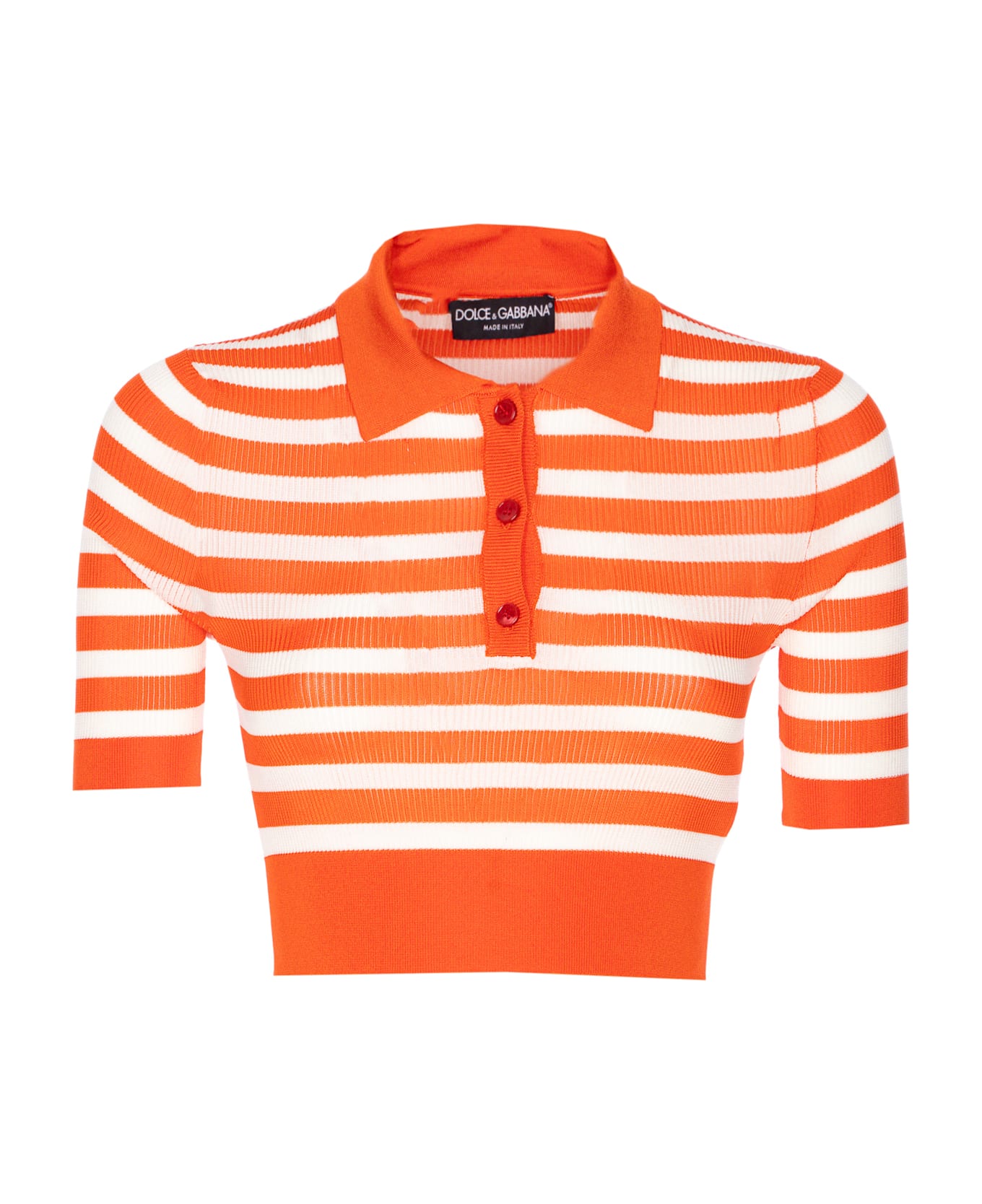 Dolce 
Gabbana Striped Polo - Orange