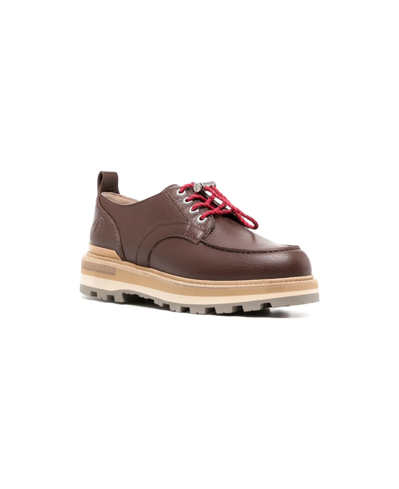 Moncler Peka City Leather Derby Shoes - Brown