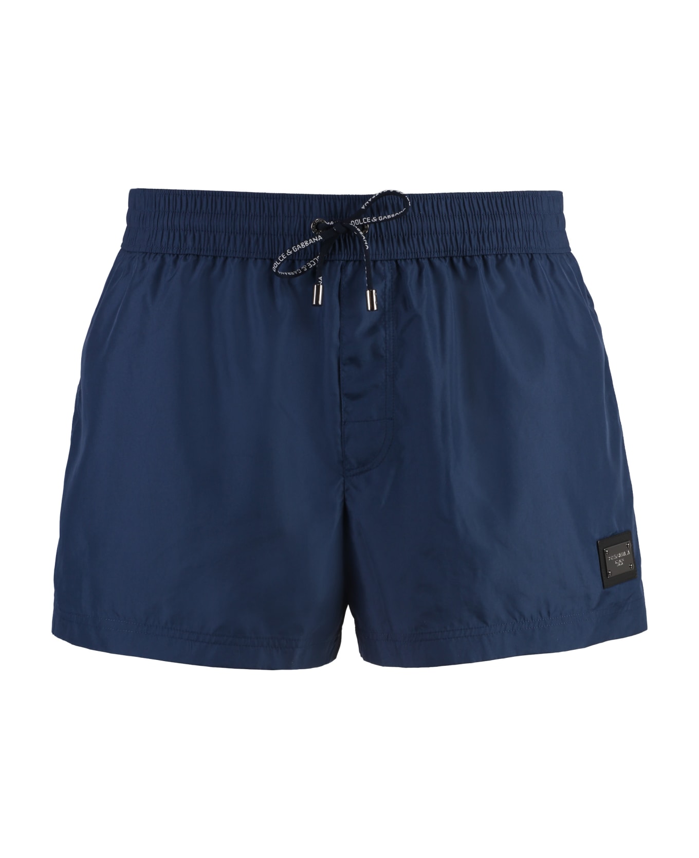 Dolce & Gabbana Logo Print Swim Shorts - Blu scuro