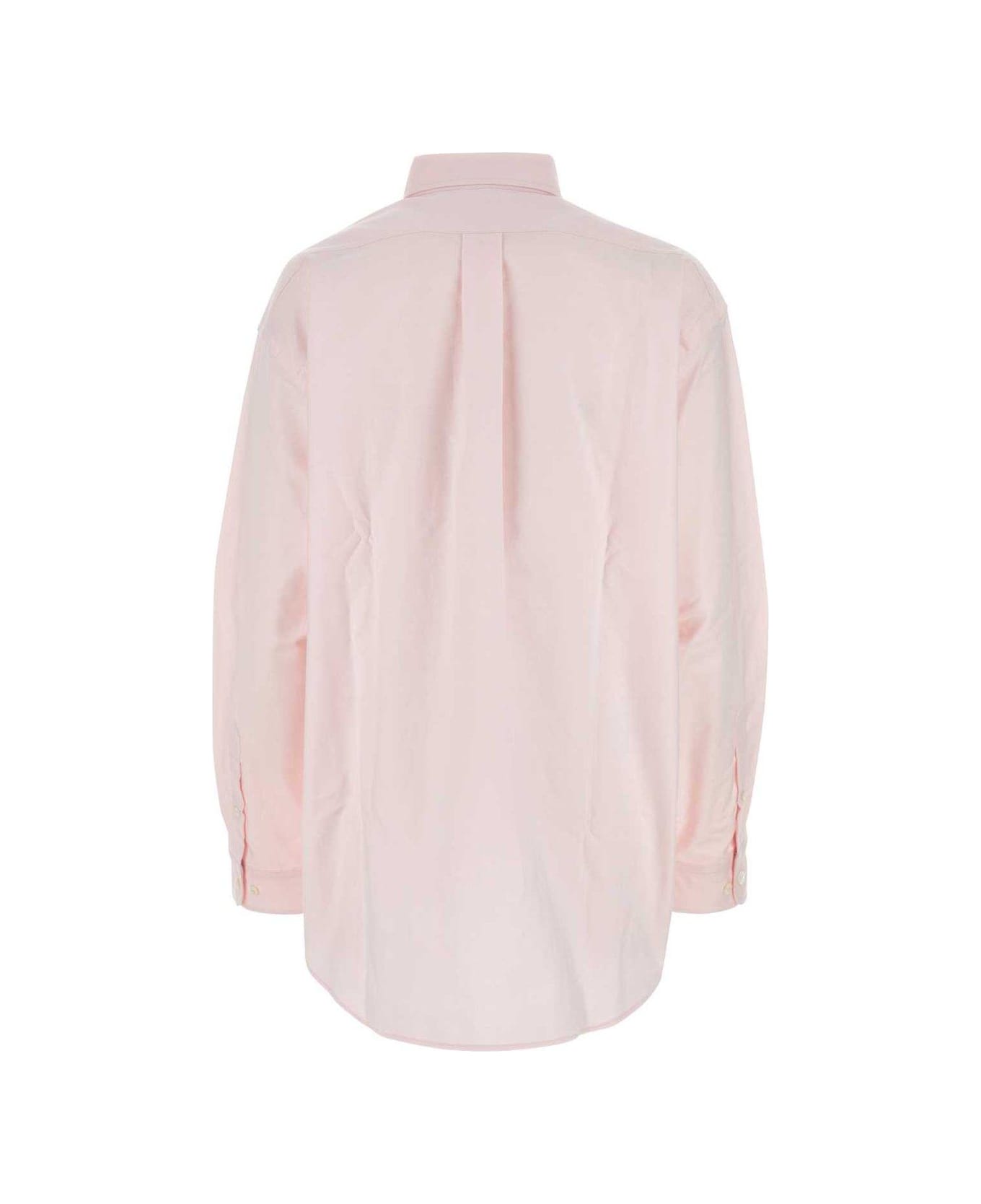Prada Logo Detailed Oversized Shirt - Pink