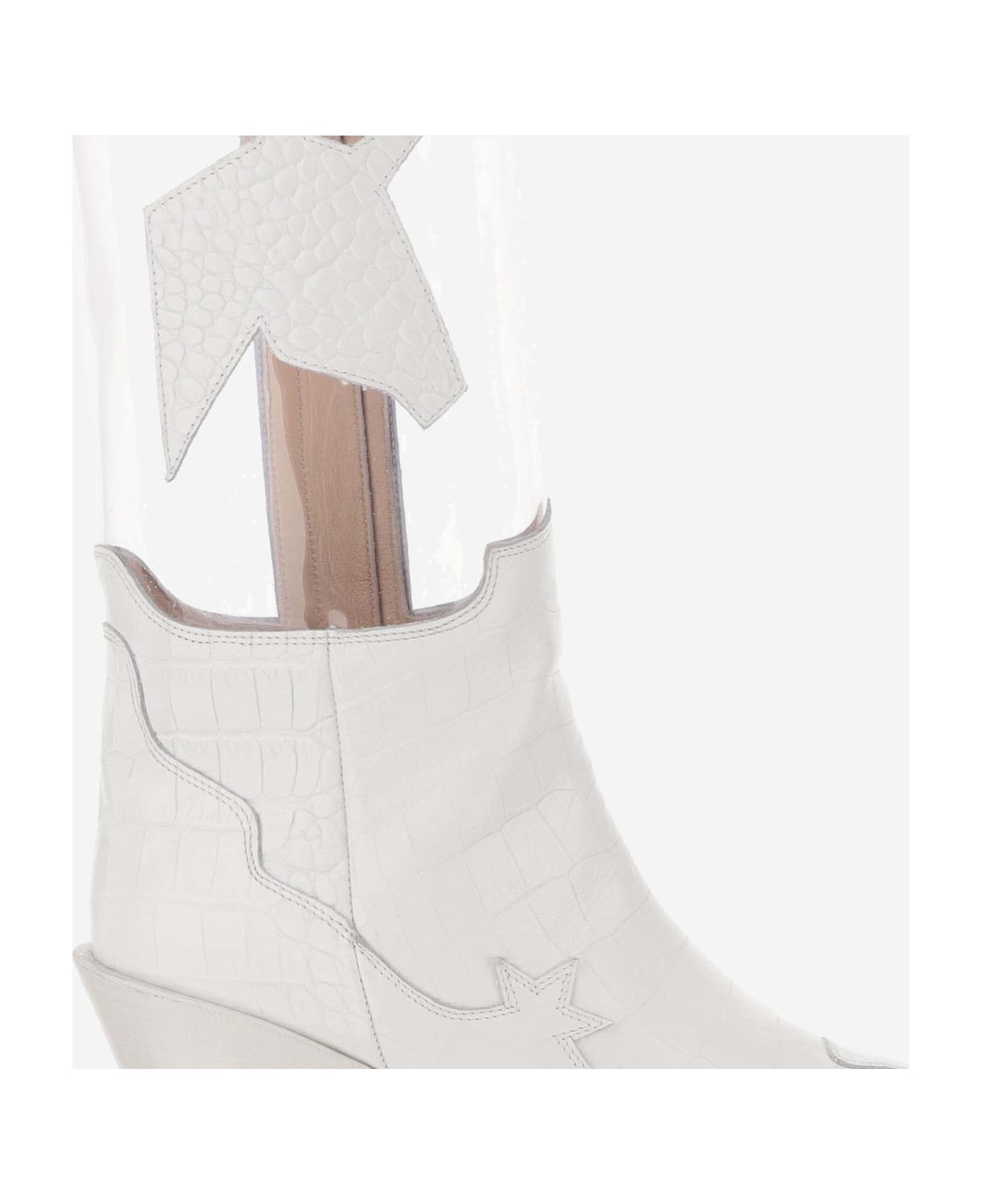 Francesca Bellavita High Cowboy Boots Amazon - White ブーツ