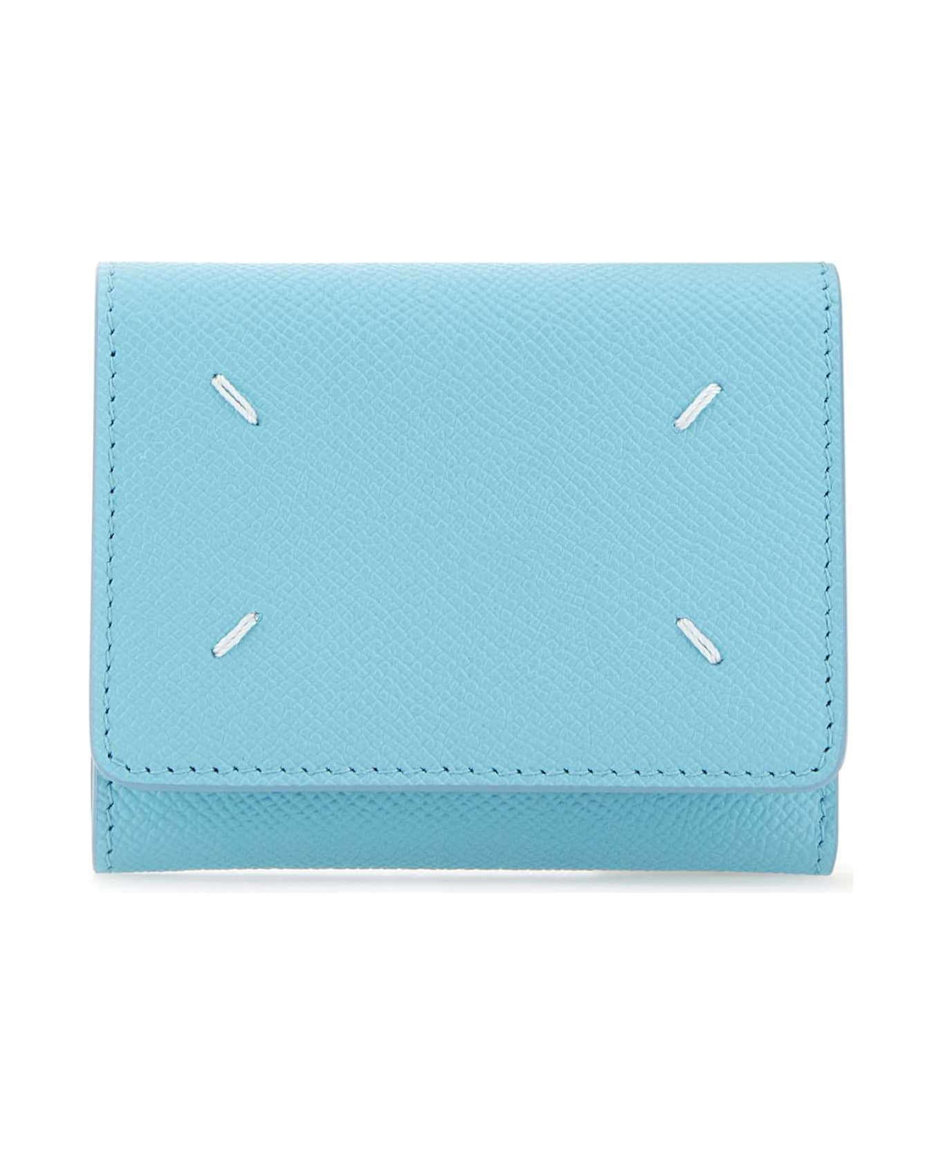Maison Margiela Light-blue Leather Wallet - AQUA