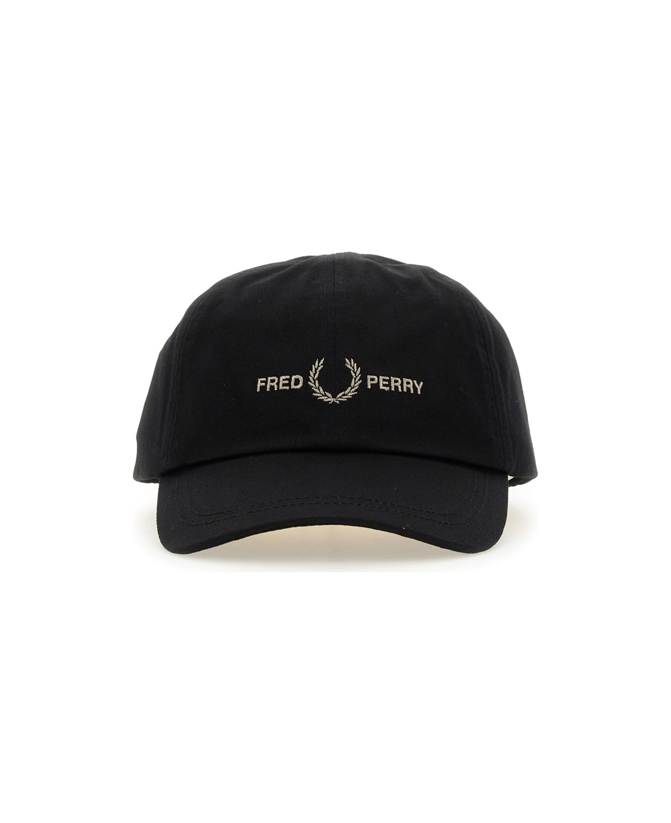 Fred Perry Baseball Hat With Logo - BLACK