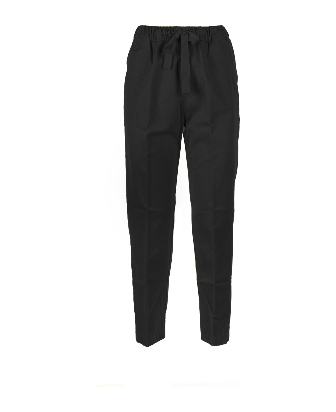 Myths Black High-waisted Trousers With Drawstring - NERO ボトムス