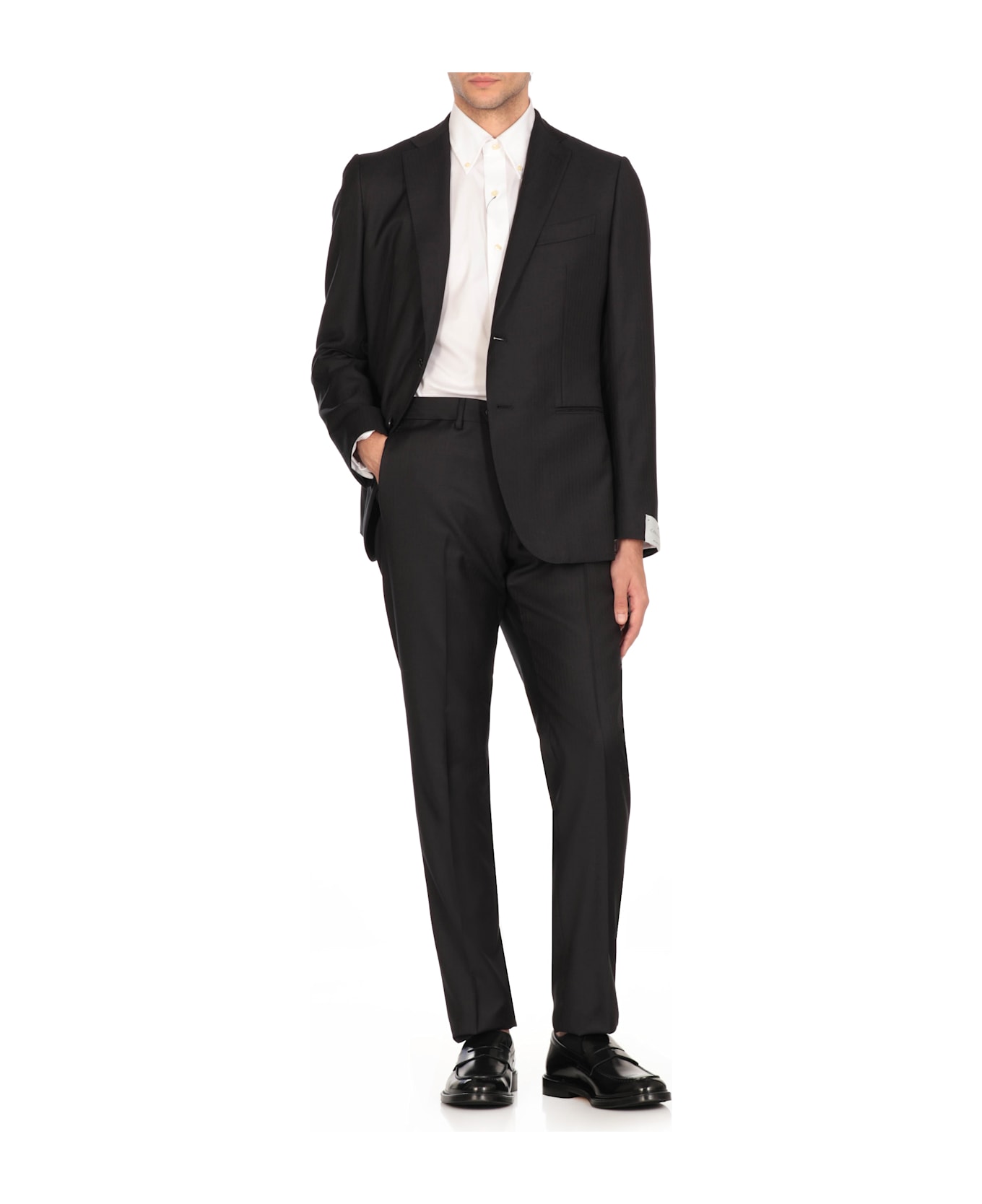 Caruso Wool Suit - Blue