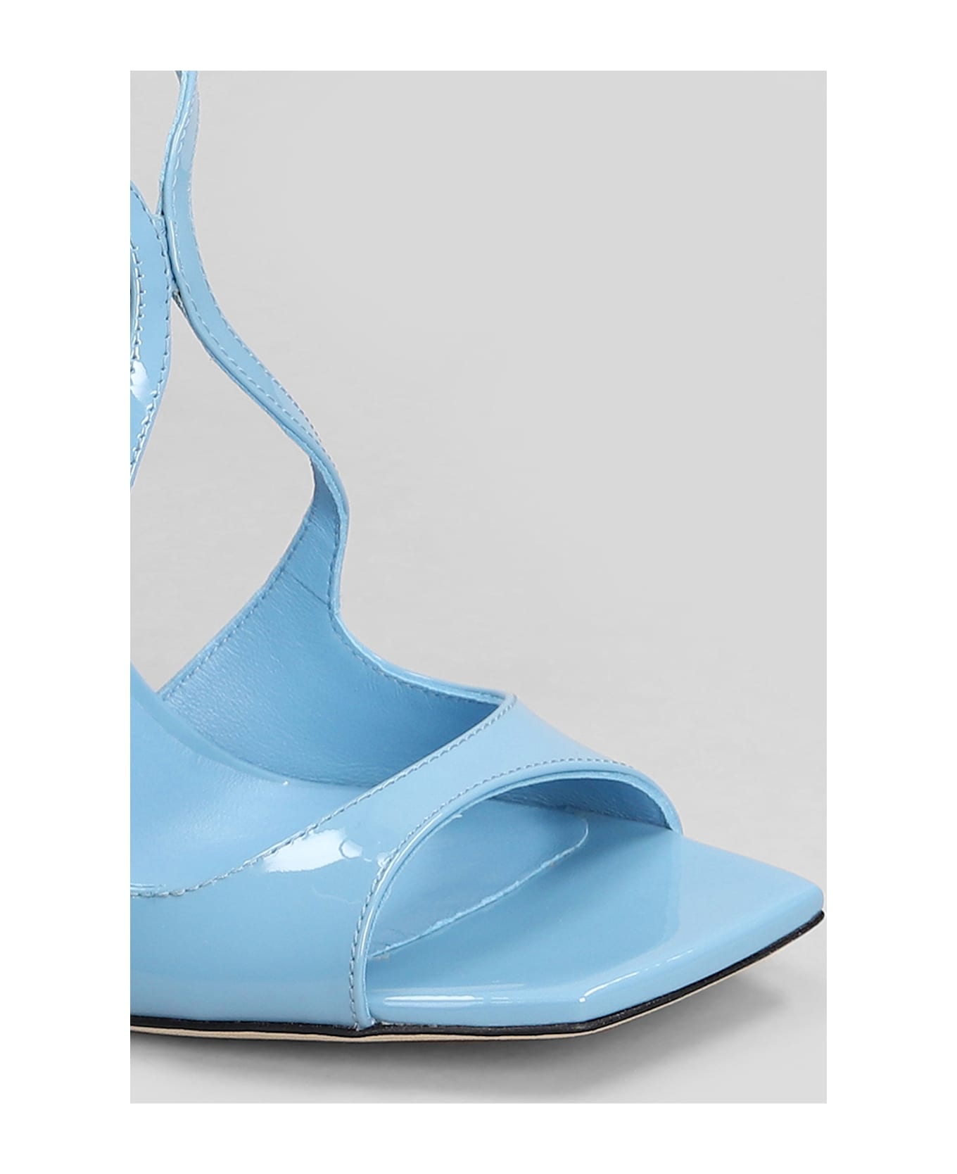 Jimmy Choo Azia 95 Sandals In Cyan Patent Leather - cyan