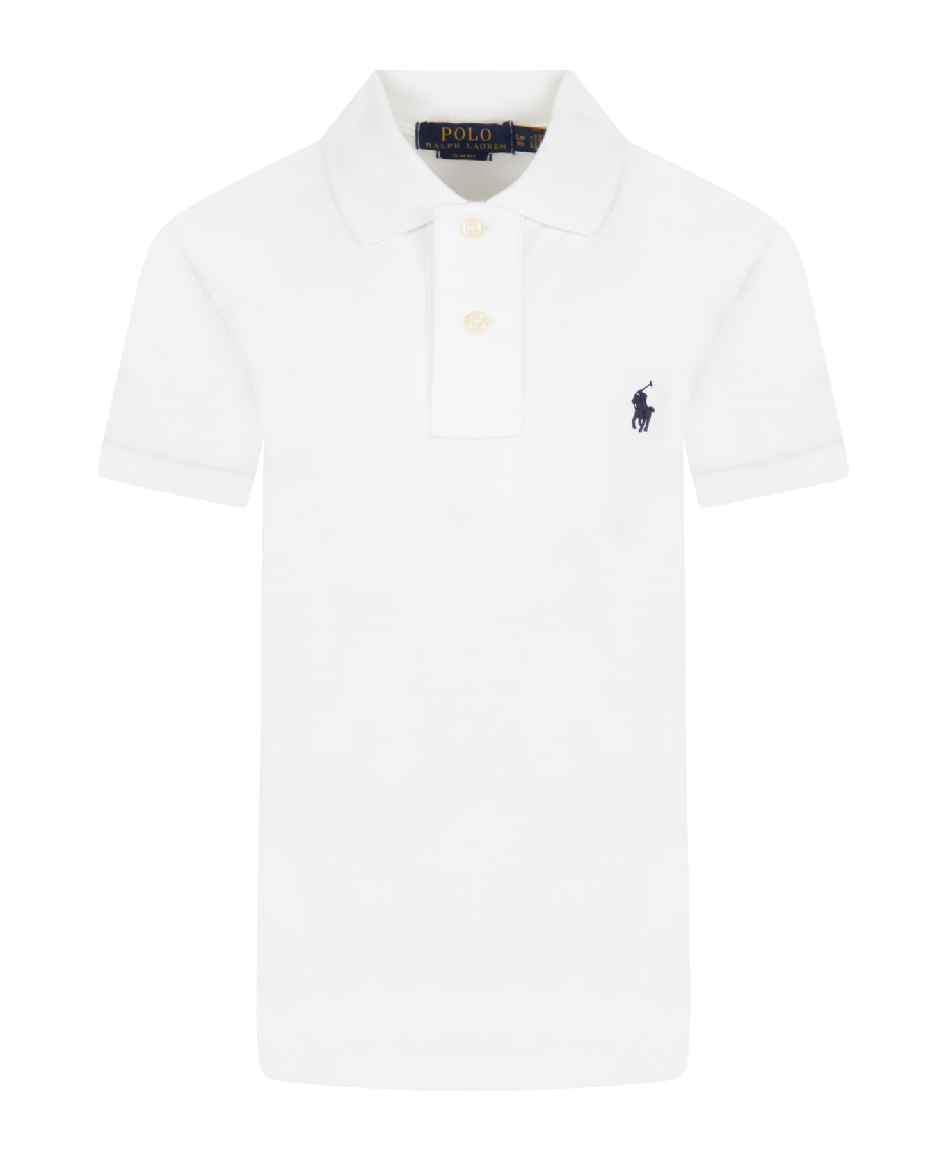 Ralph Lauren White Polo Shirt For Boy With Pony Logo - White Tシャツ＆ポロシャツ