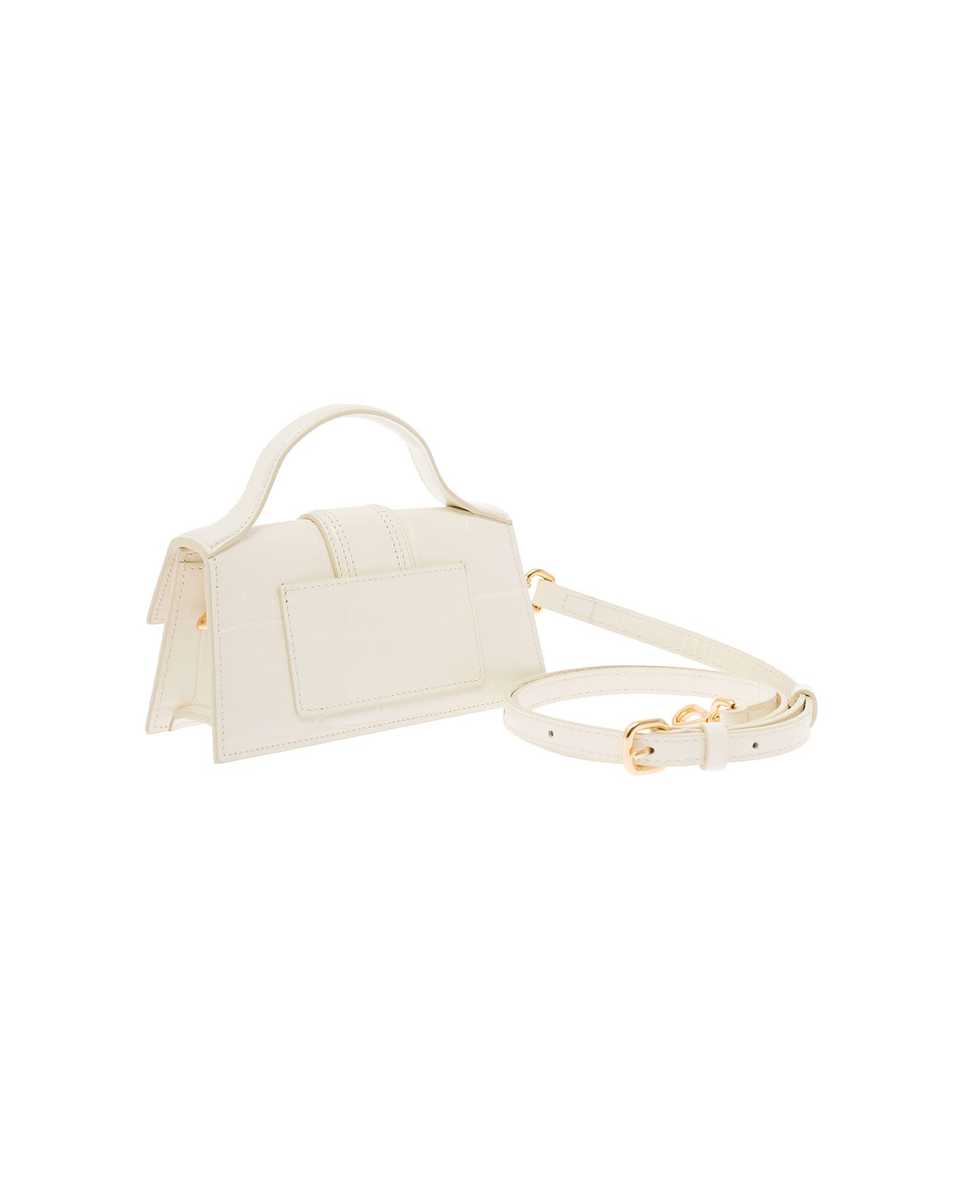 Jacquemus 'le Bambino' White Handbag With Removable Shoulder Strap In Leather Woman - White