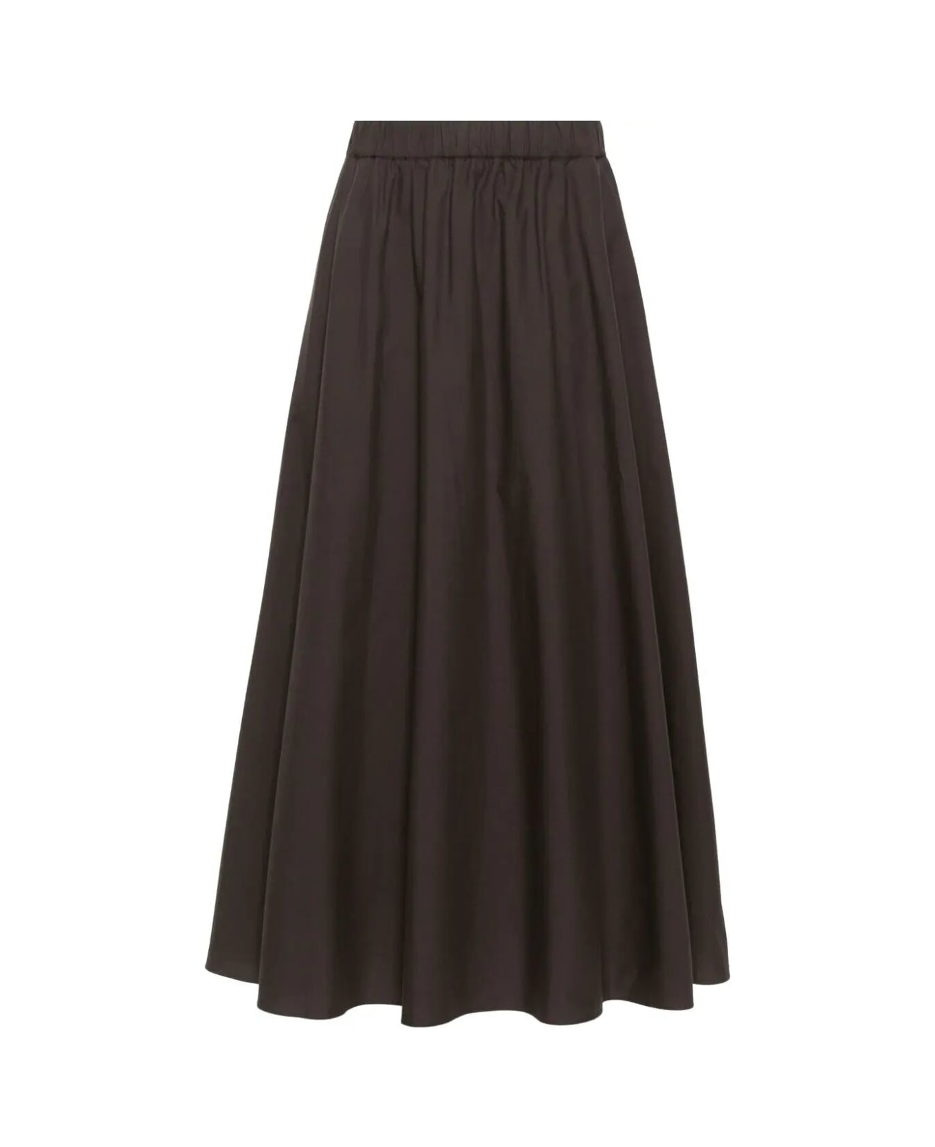 Parosh Long Skirt With Elastic Band - Dark Brown