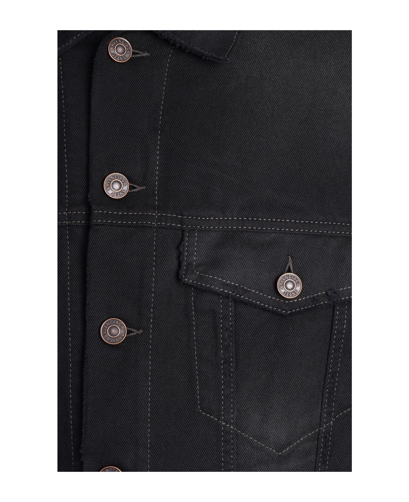 Balenciaga Denim Jackets In Black Denim - black