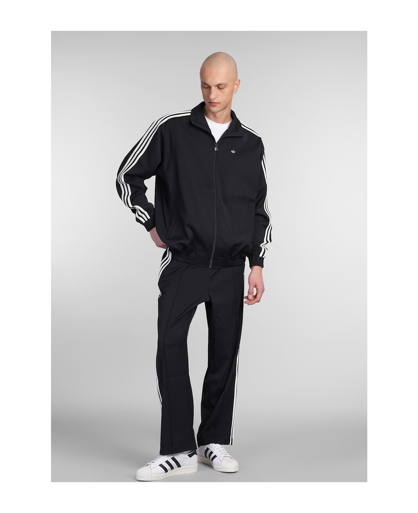 Adidas Firebird Tt Sweatshirt In Black Polyester - black