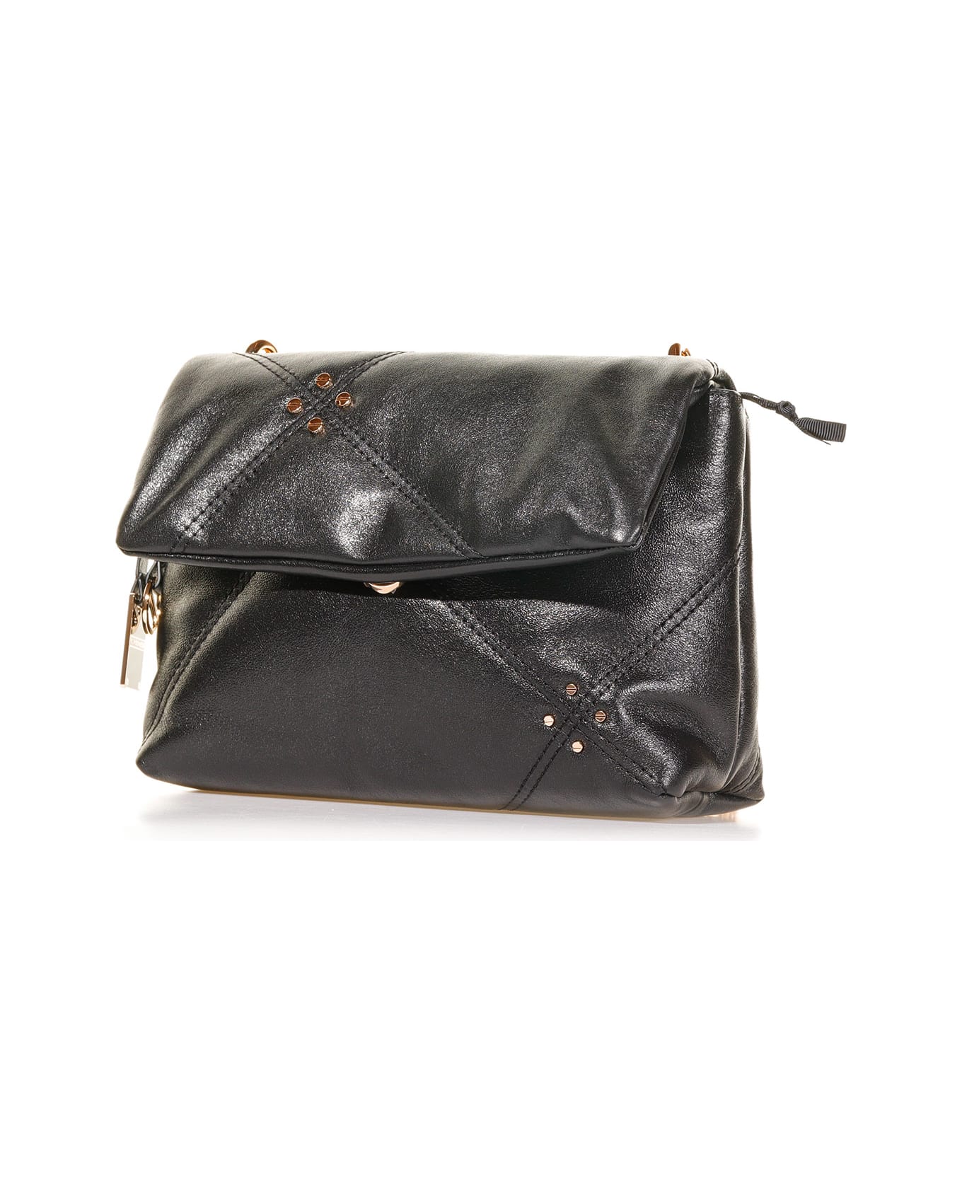 Borbonese Medium Marseille Shoulder Bag In Leather - NERO