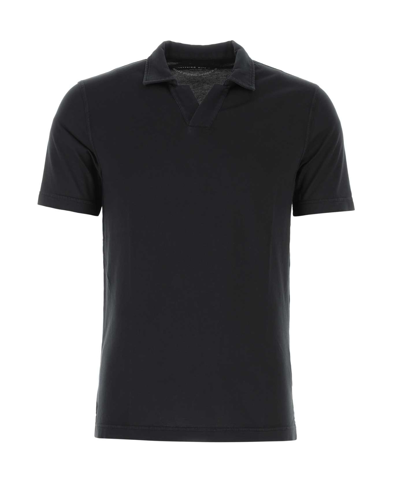Fedeli Black Cotton Polo Shirt - Multicolor