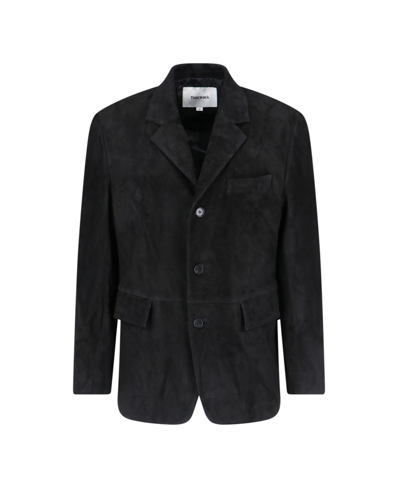 Tonywack Single-breasted Suede Jacket - Black  