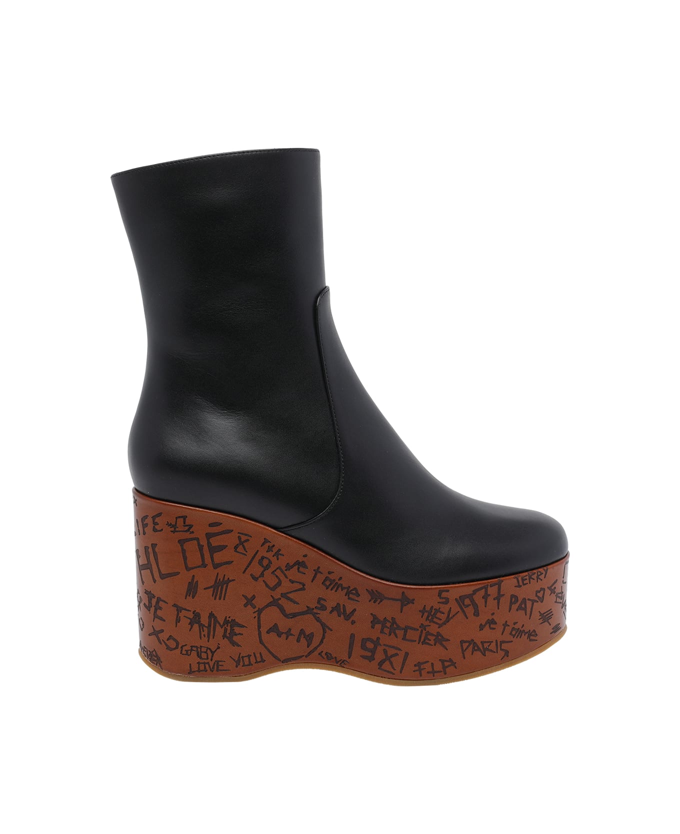 Chloé Maxime Wedge Booties - Black