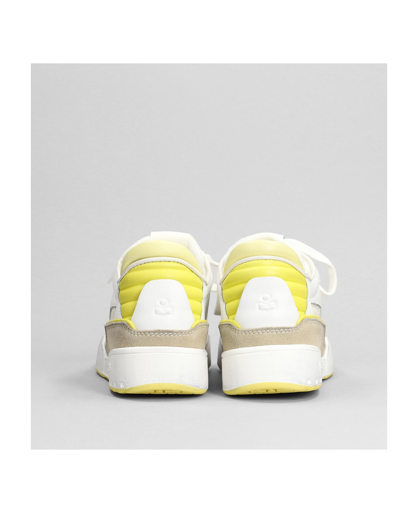 Isabel Marant Emree Sneakers In White Suede And Leather - Liye Light Yellow スニーカー