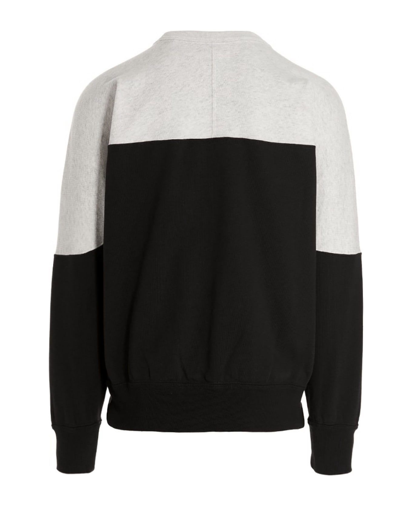 Isabel Marant White And Black Cotton Sweatshirt - Black