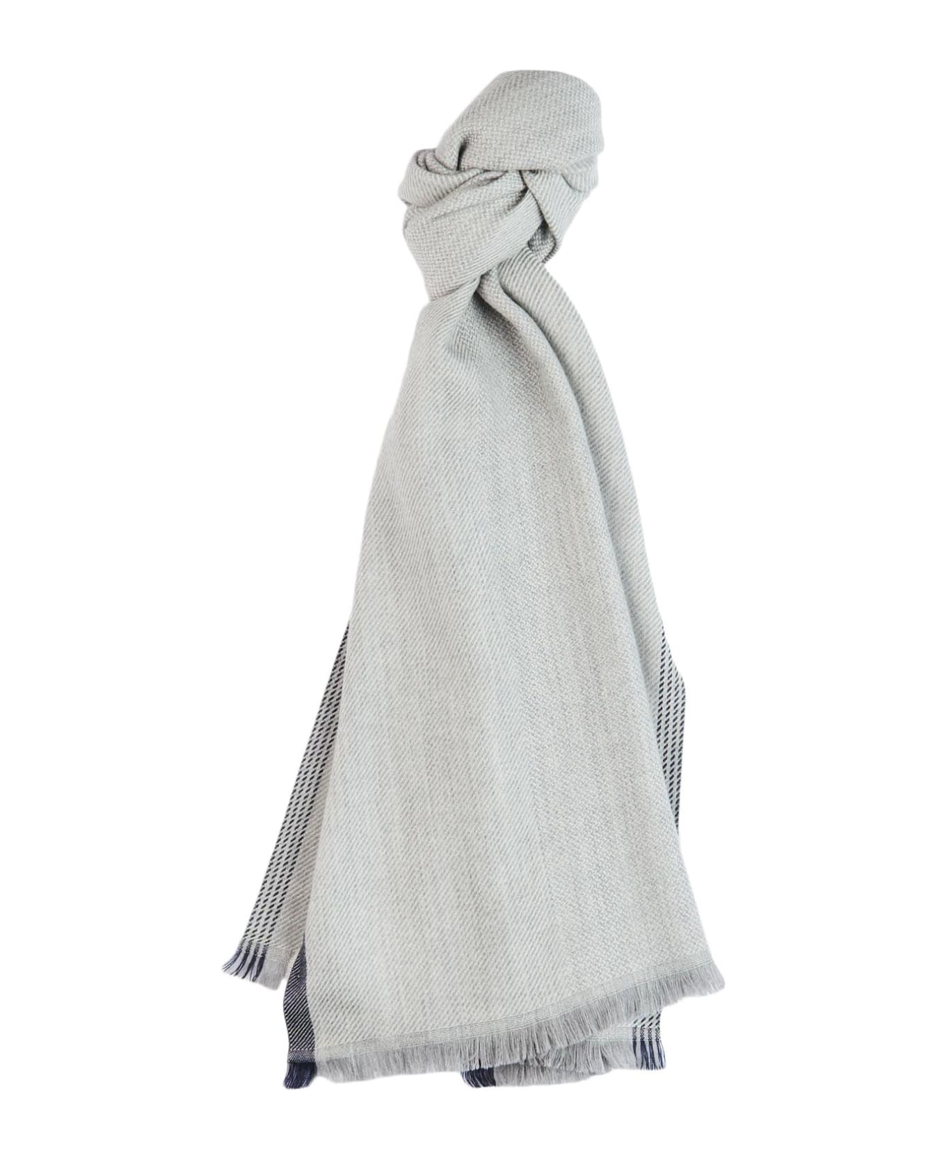 Fay Scarf In Grey Pure Wool - Grey