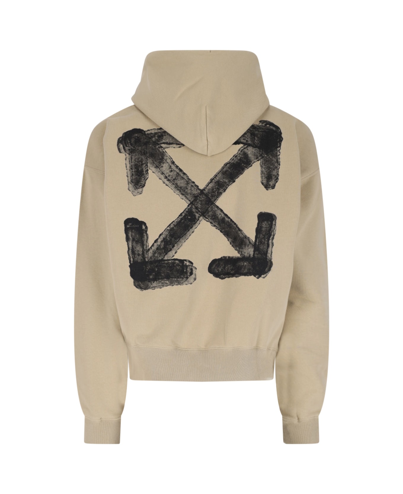 Off-White "spray Arrow" Hoodie - Beige