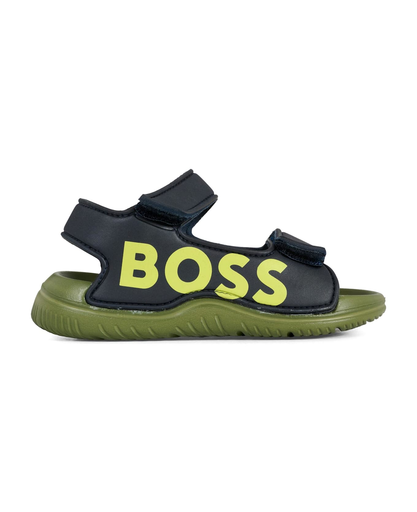 Hugo Boss Blue Sandals For Baby Boy And Boy With Logo - Blue