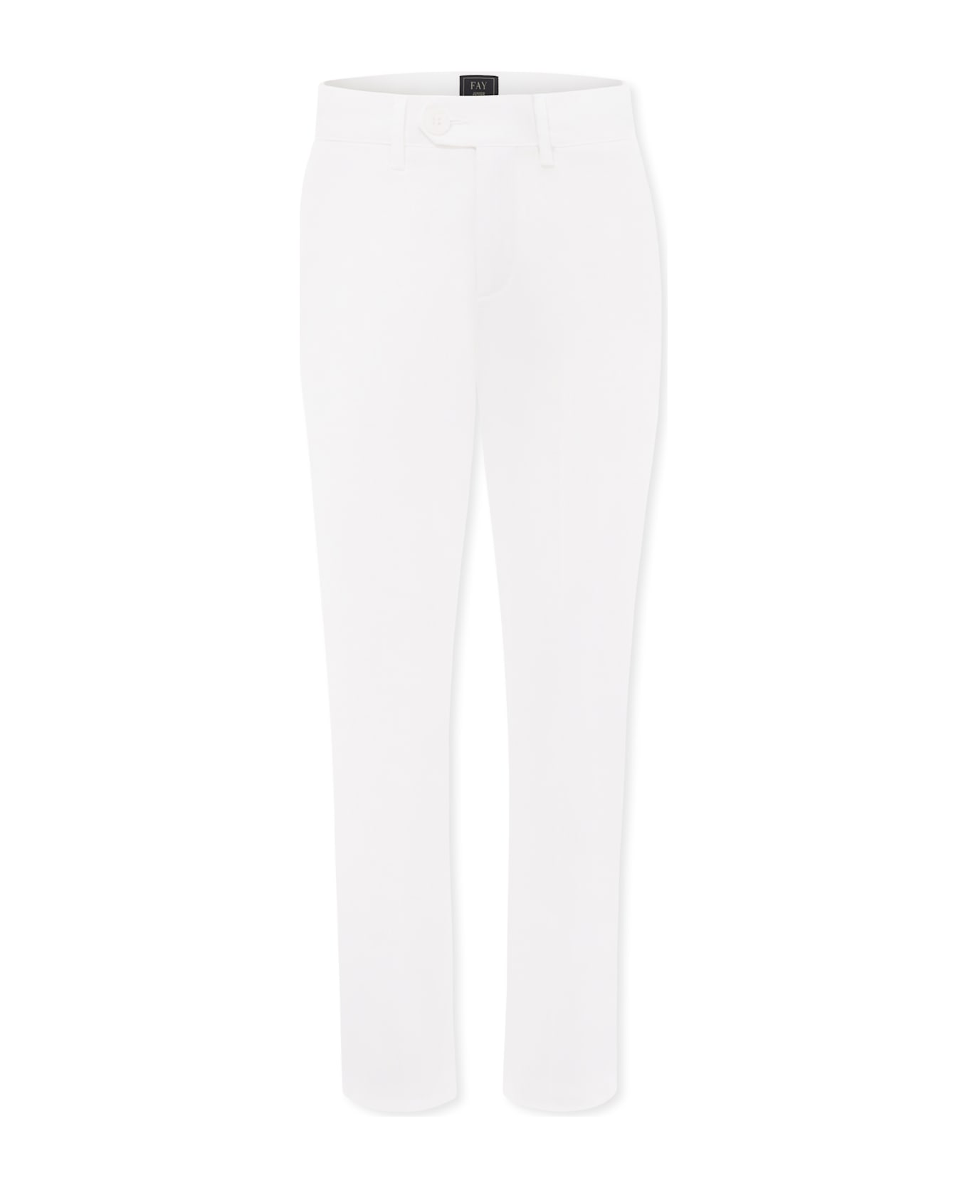 Fay Ivory Trousers For Boy With Logo - Ivory